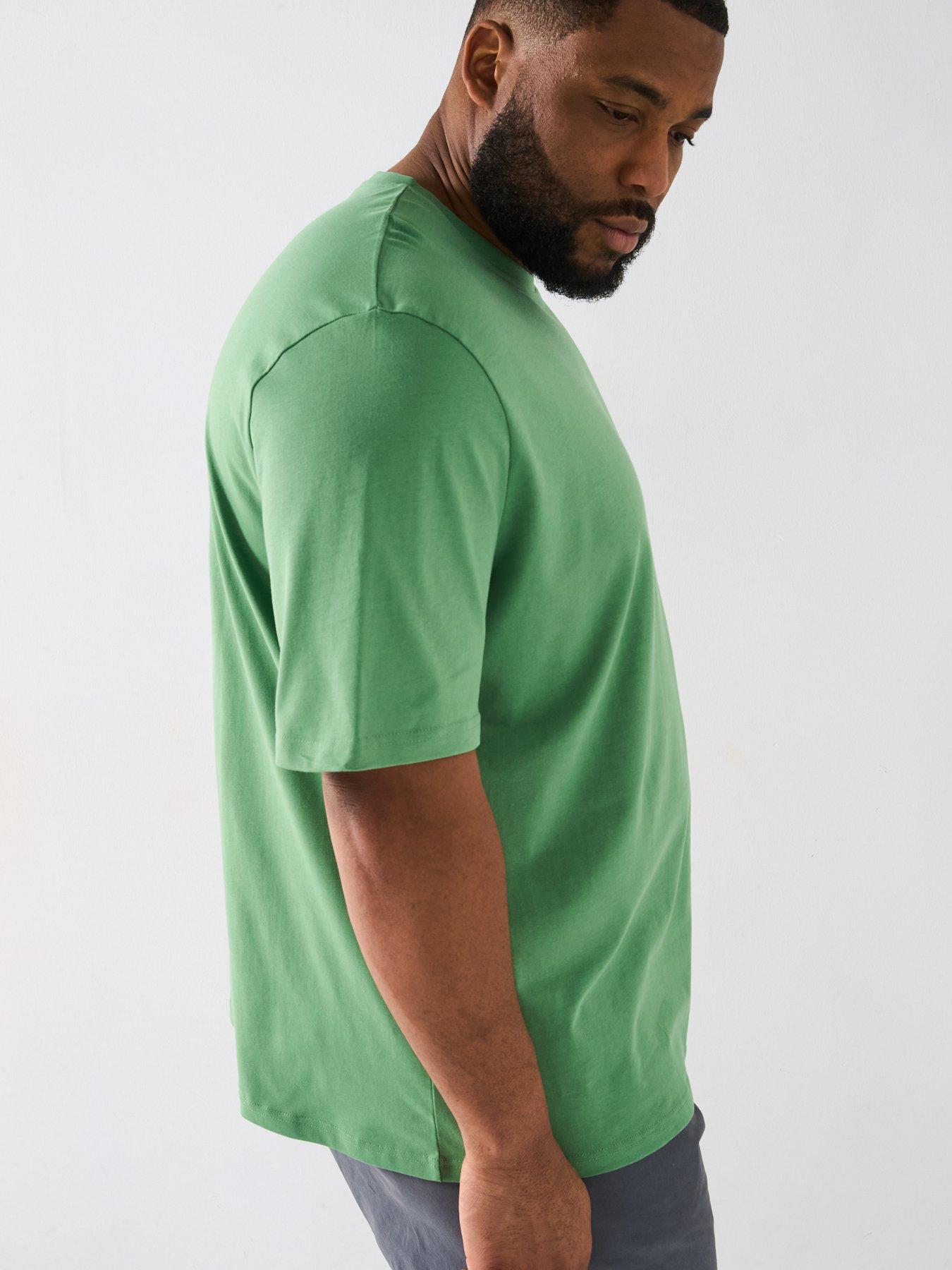  image of lyle-scott-lyle-amp-scott-big-amp-tall-plain-t-shirt--green
