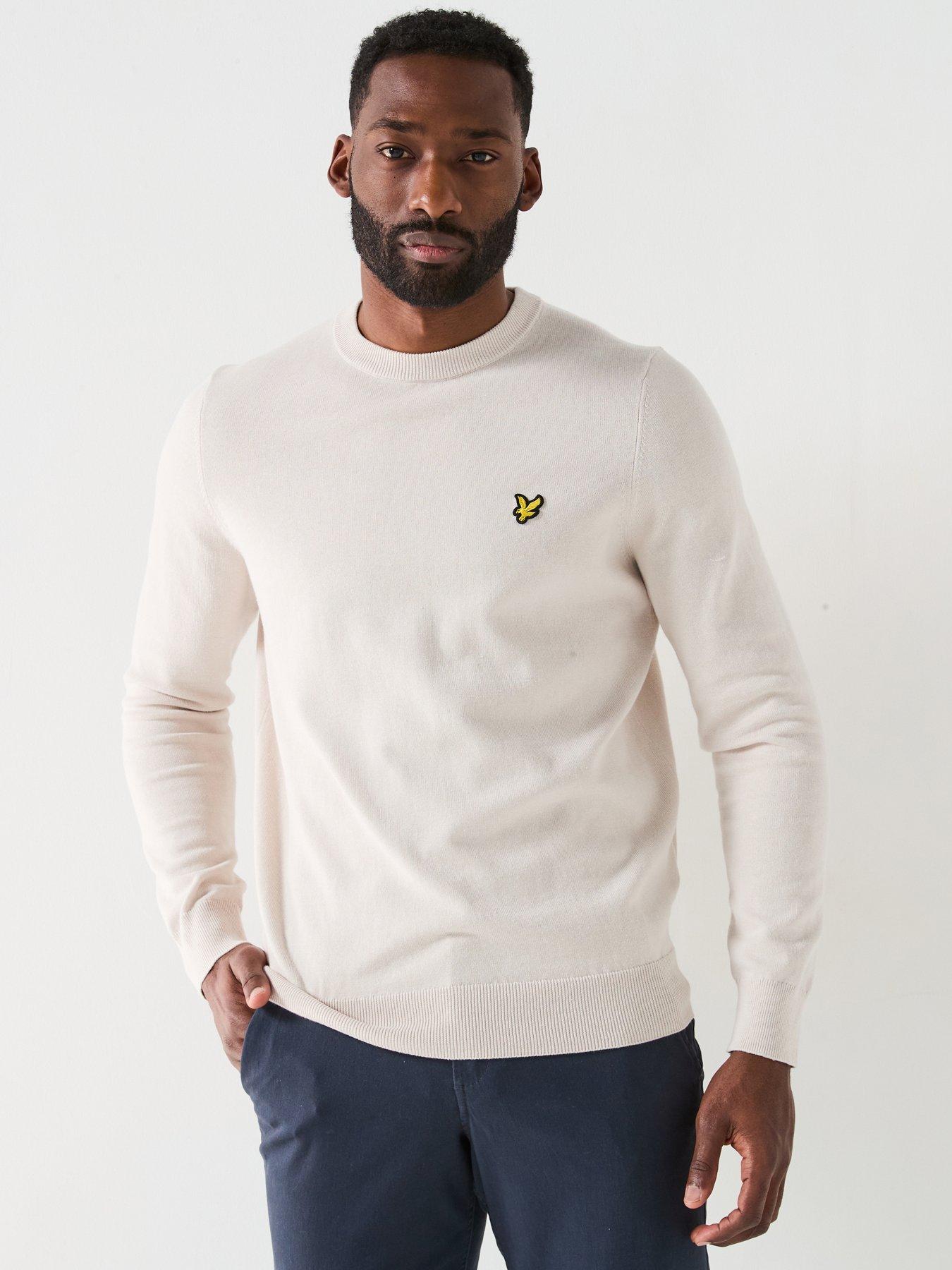 Lyle & Scott Cotton Crew Neck Knitted Jumper - Cream