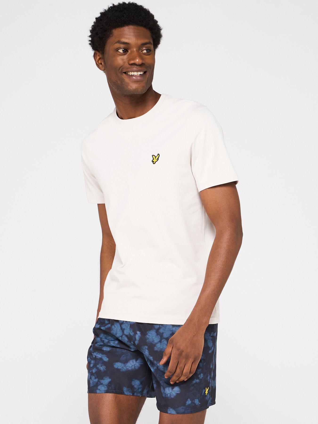  image of lyle-scott-digital-floral-print-floral-swim-shorts-navy