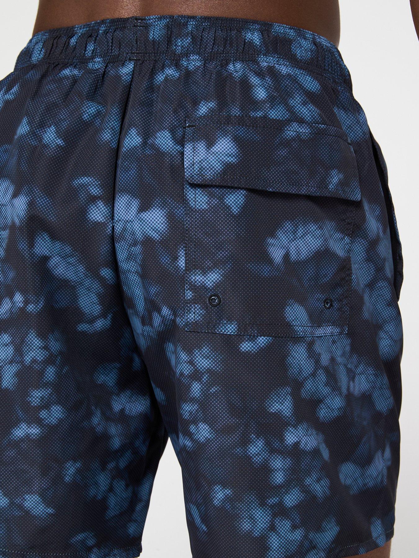  image of lyle-scott-digital-floral-print-floral-swim-shorts-navy
