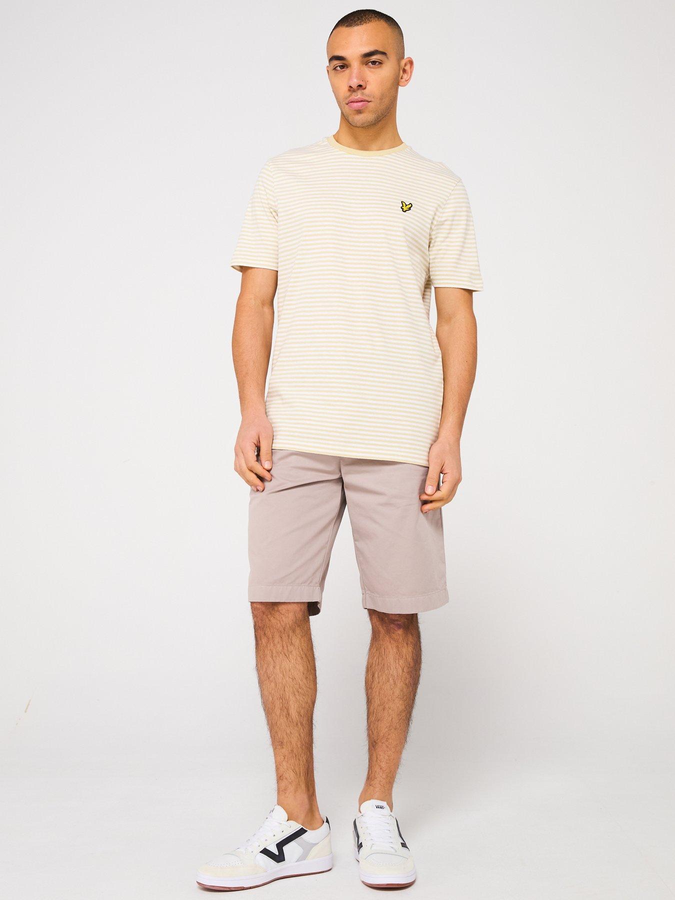  image of lyle-scott-linen-blend-breton-stripe-t-shirt-off-white