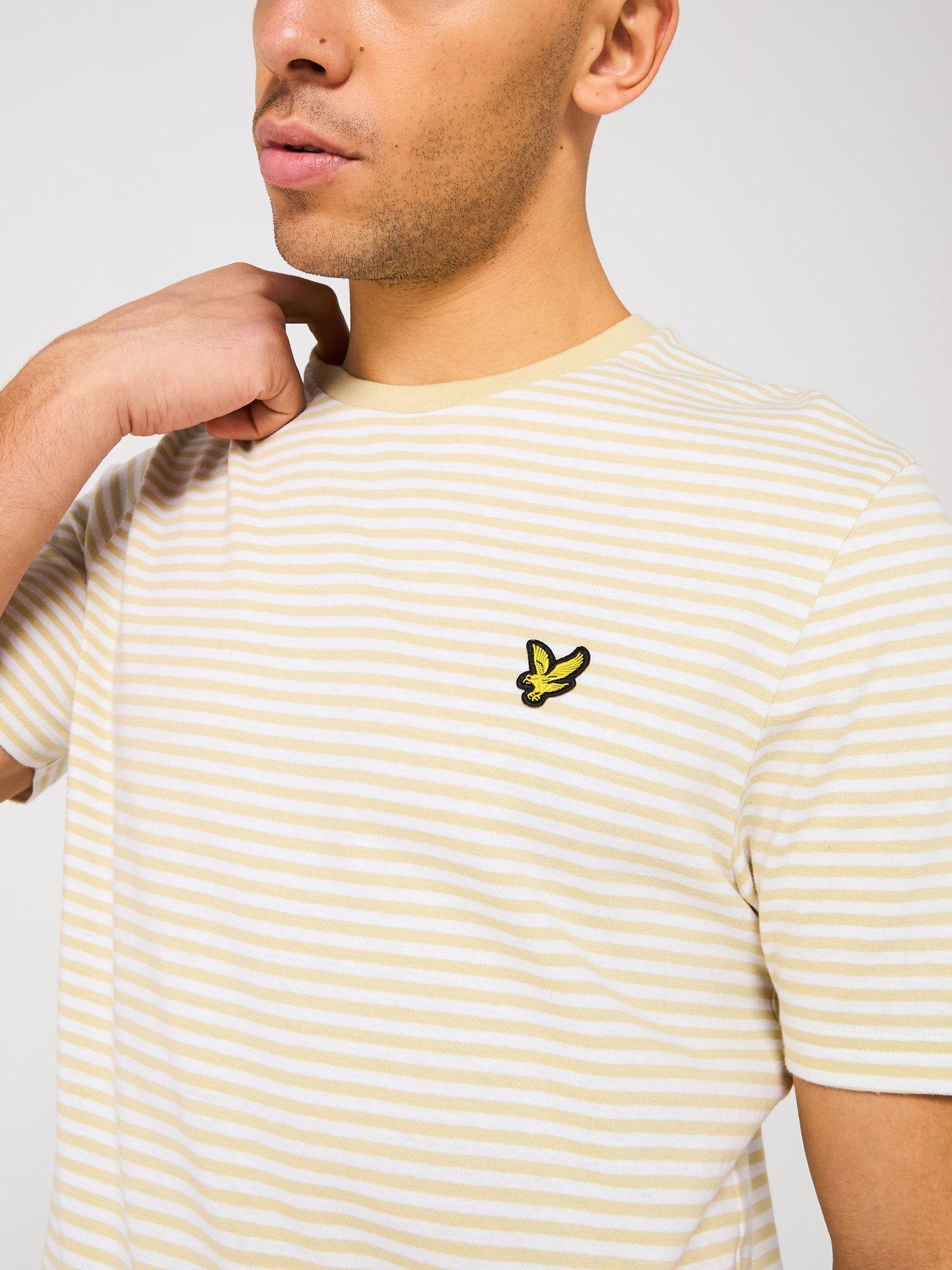  image of lyle-scott-linen-blend-breton-stripe-t-shirt-off-white