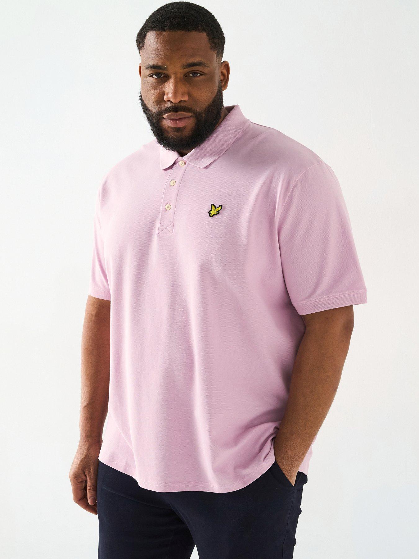 lyle-scott-lyle-amp-scott-big-amp-tall-plain-polo-shirt--pink