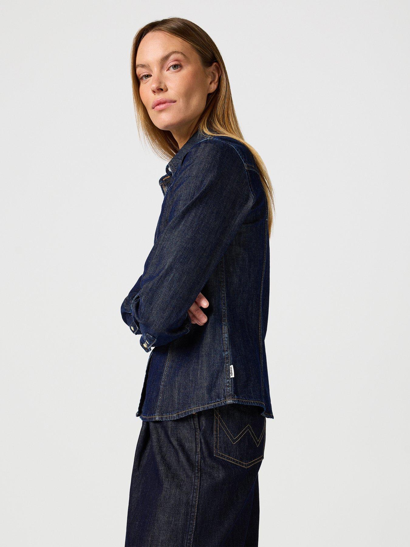  image of wrangler-denim-shirt--blue