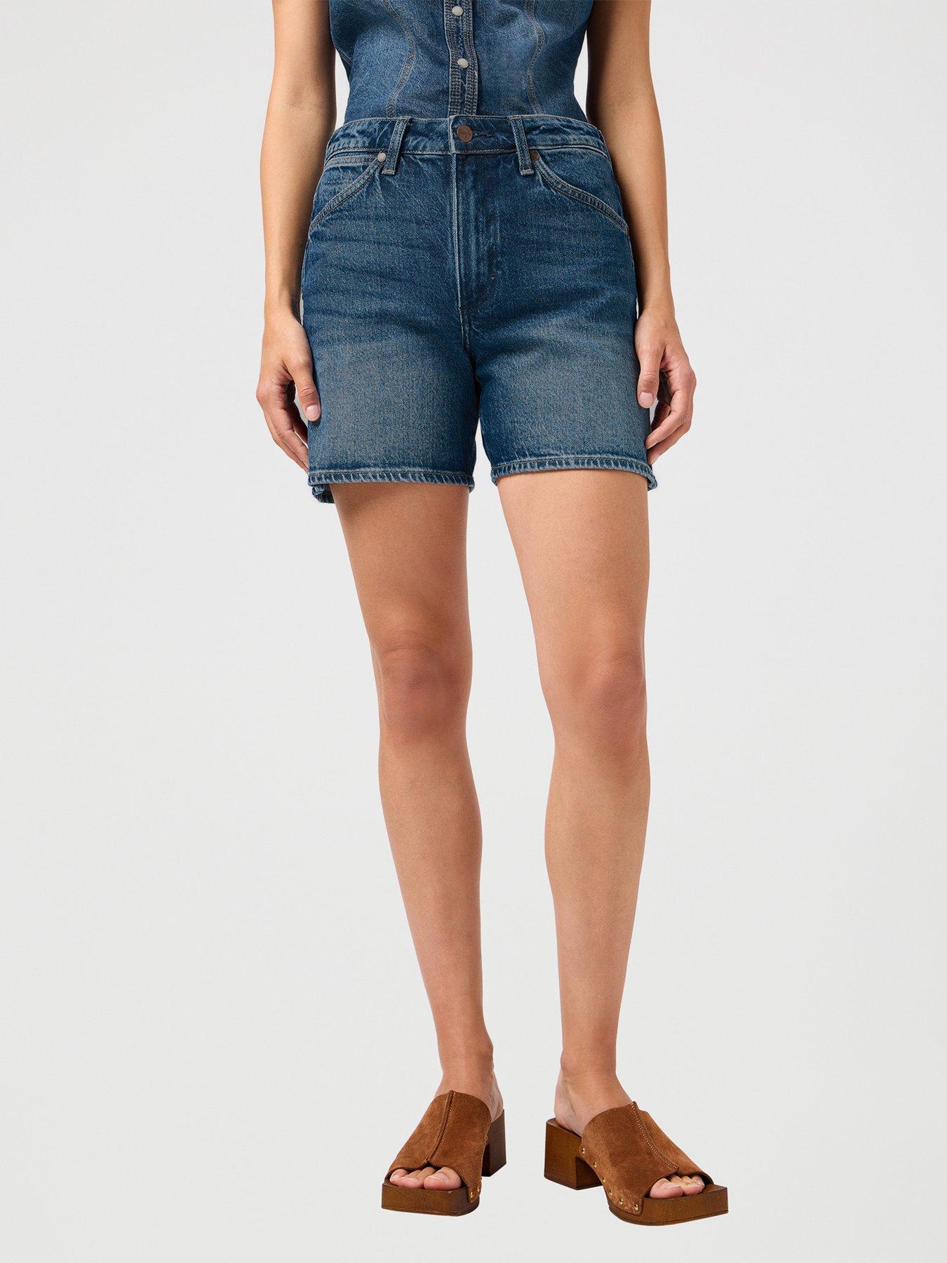 undefined 5 Inch Cowboy Denim Shorts - Blue