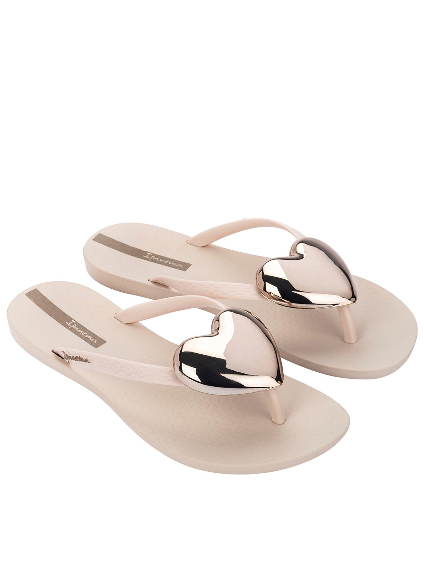 Ipanema Maxi Fashion Heart Detail Flip Flop Beige Littlewoods