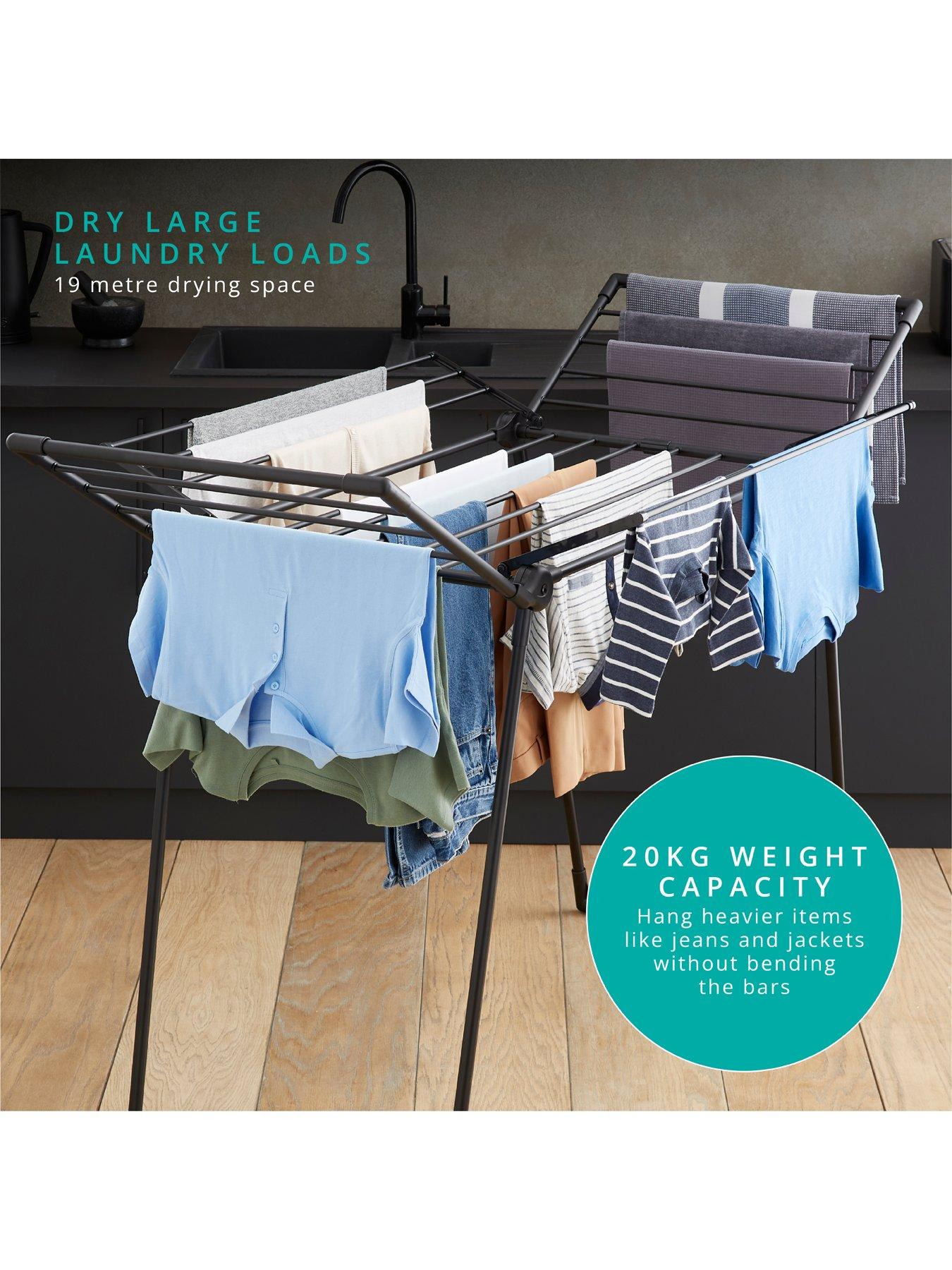 Image 3 of 7 of Swan Stealth Multi-Wing Collapsible Clothes Airer, Black