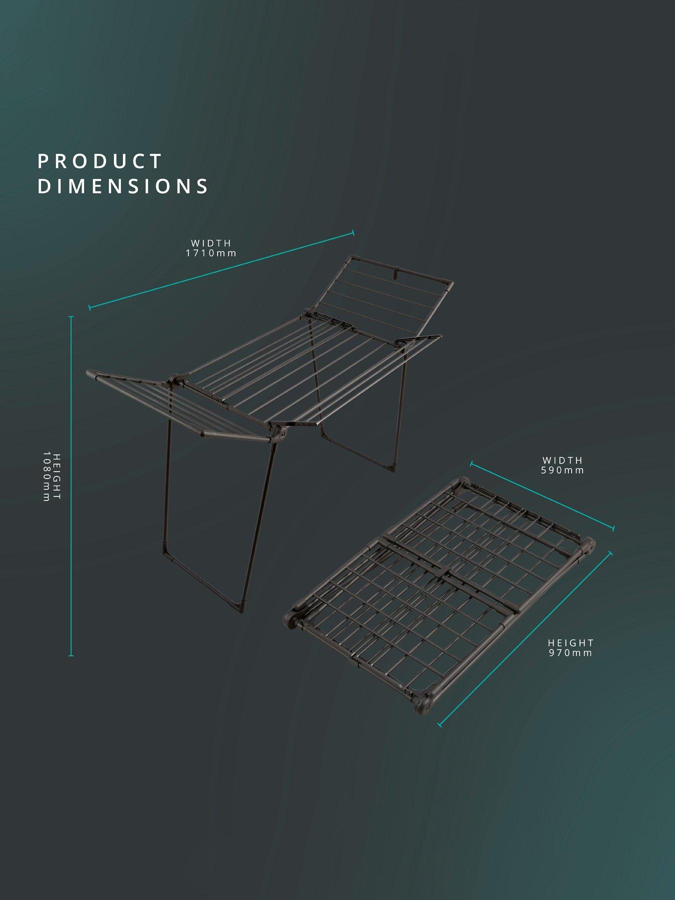 Image 6 of 7 of Swan Stealth Multi-Wing Collapsible Clothes Airer, Black