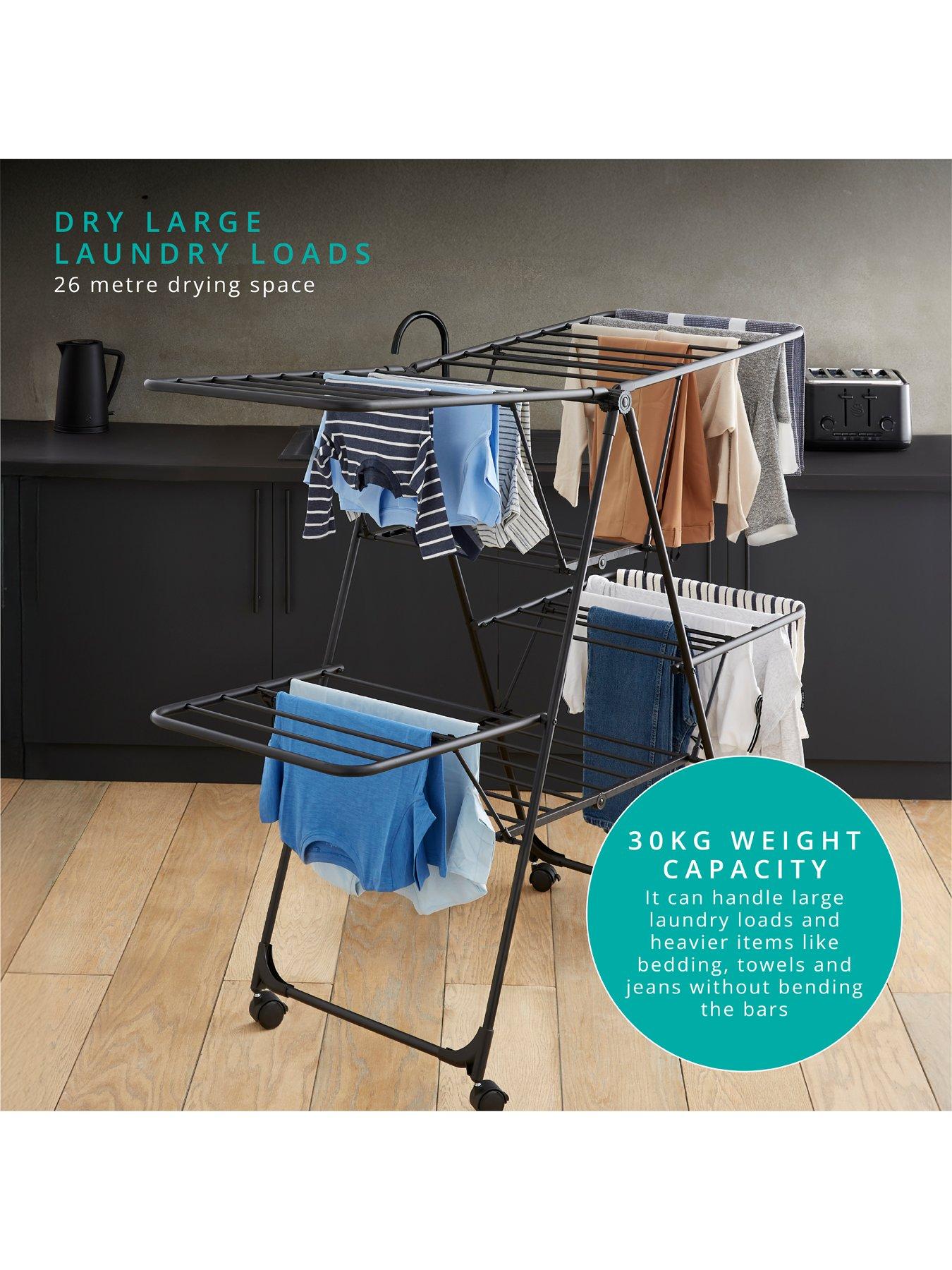 Image 3 of 7 of Swan Stealth Jumbo Collapsible Clothes Airer, Black