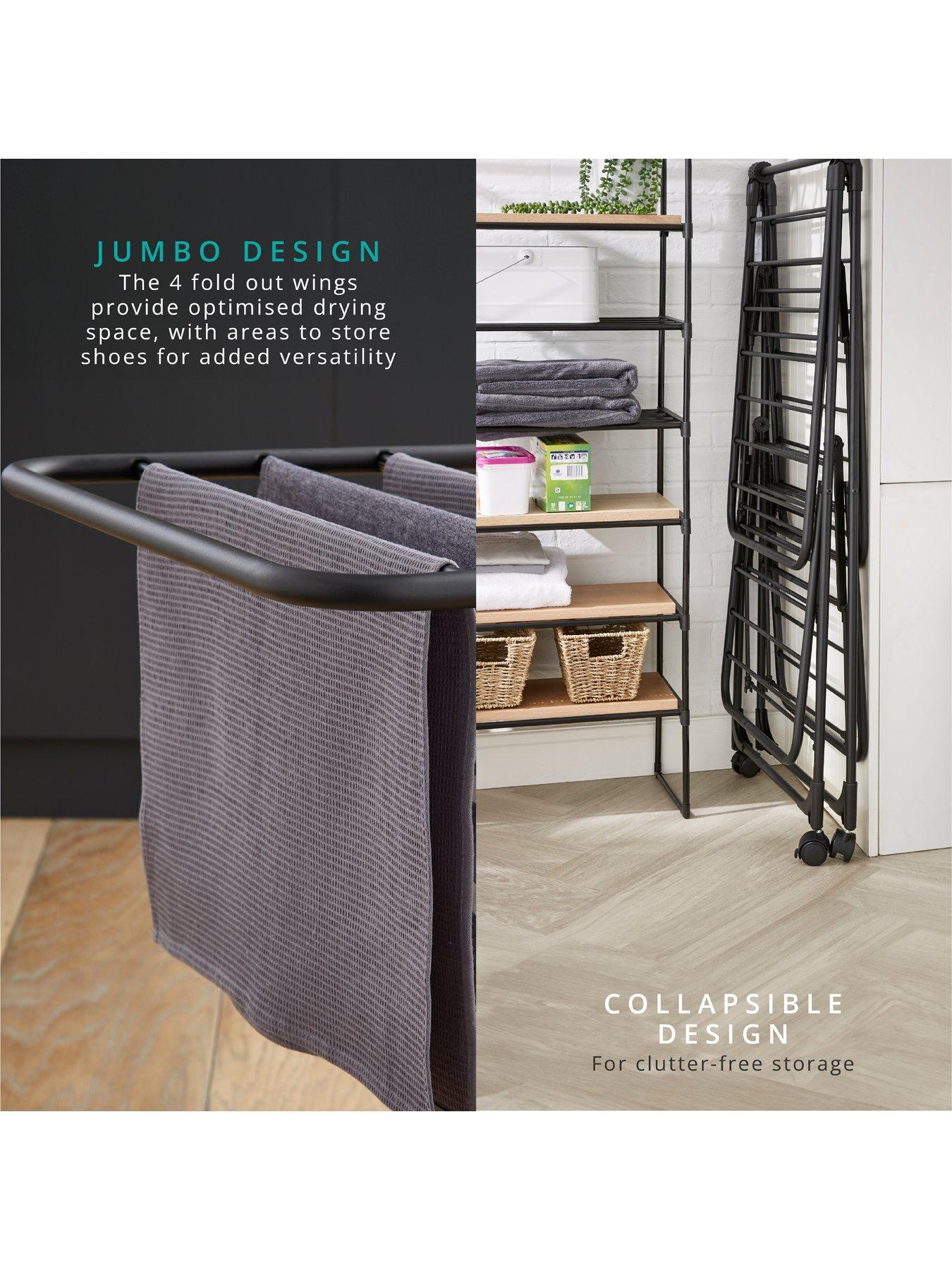 Image 4 of 7 of Swan Stealth Jumbo Collapsible Clothes Airer, Black