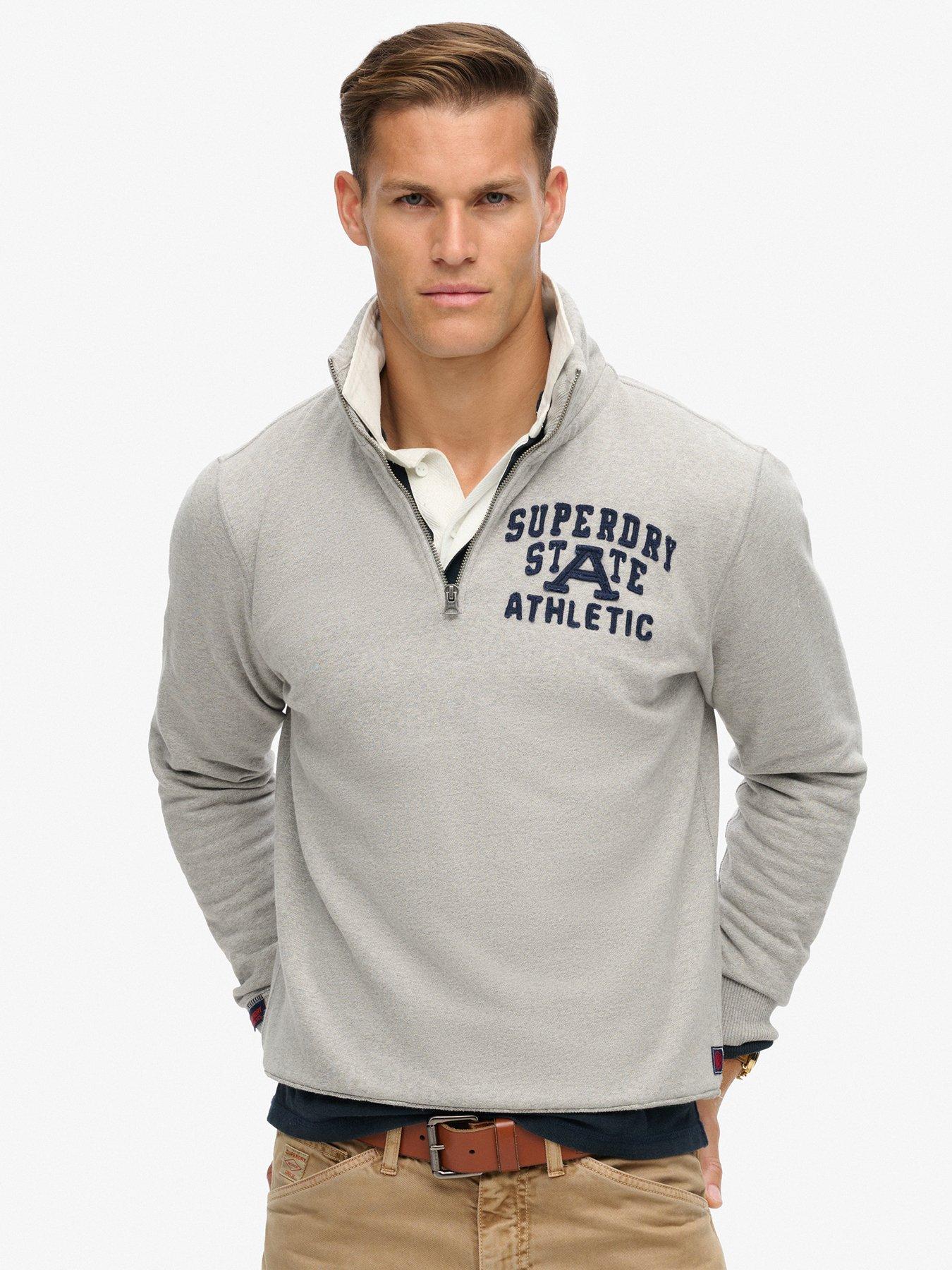 undefined Vintage Athletic Quarter Zip Sweat - Grey