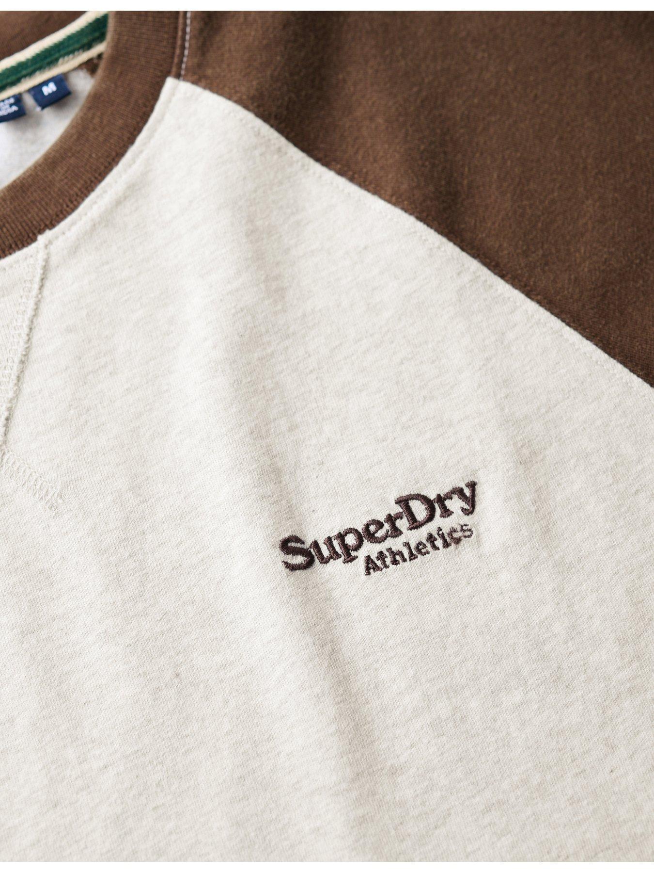 image of superdry-essential-logo-baseball-long-sleeve-t-shirt-brown