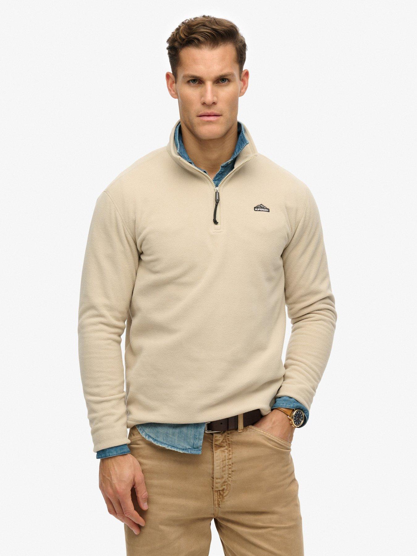 superdry-polar-fleece-half-zip-jumper-beige