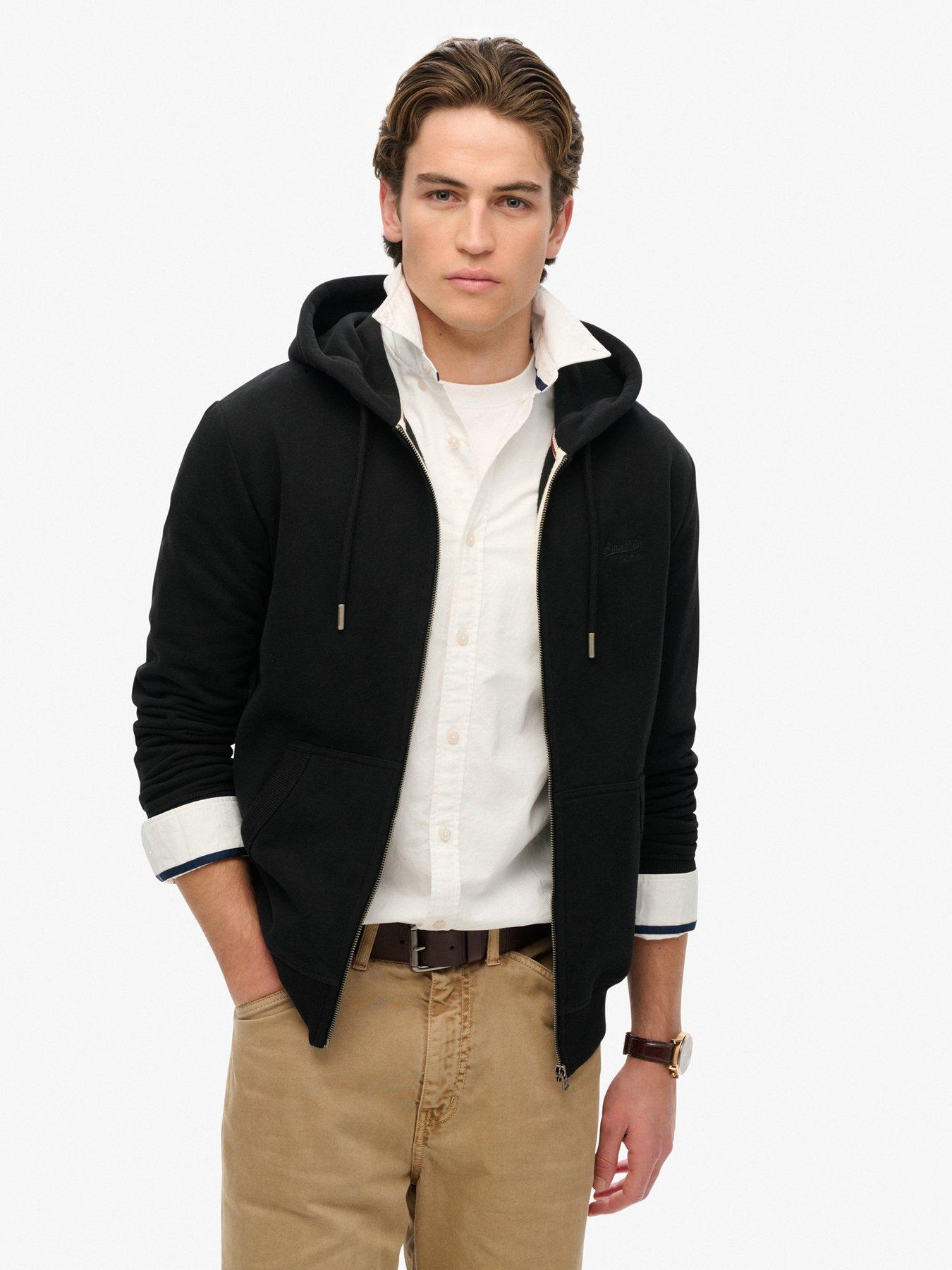 undefined Essential Logo Zip Hood Jacket - Black