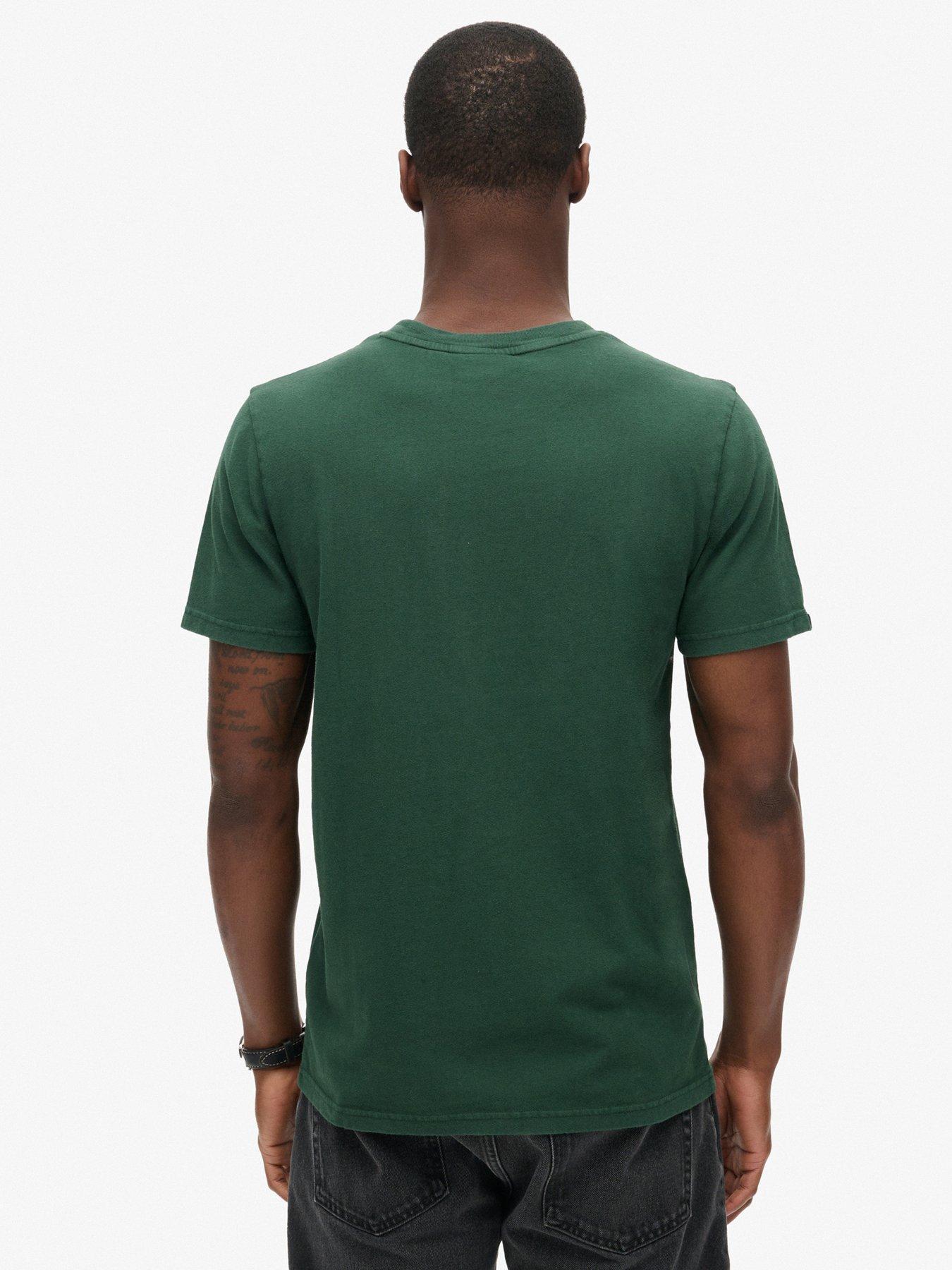  image of superdry-classic-vintage-graphic-printed-t-shirt-green