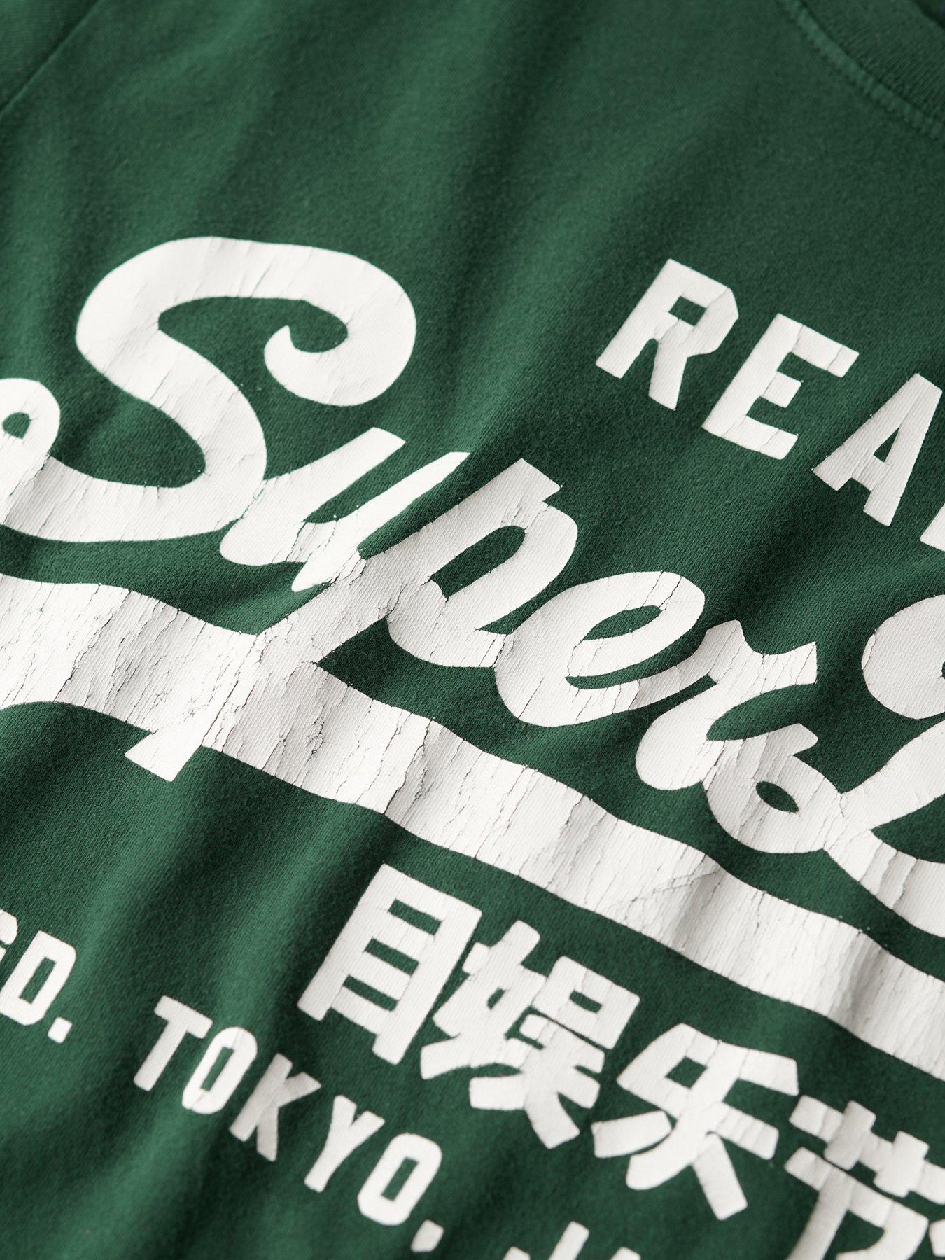  image of superdry-classic-vintage-graphic-printed-t-shirt-green