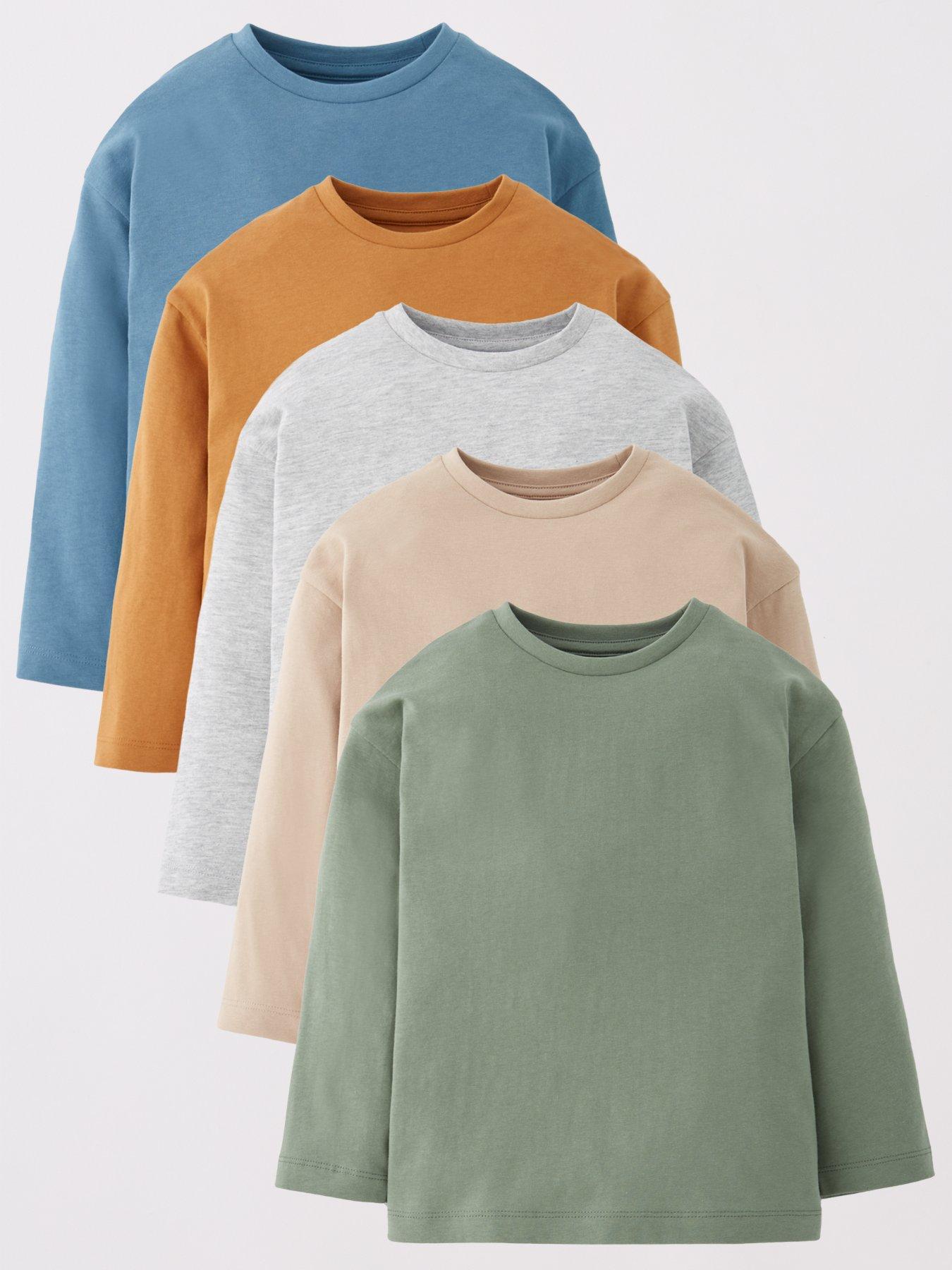 Mini V by Very Boys Long Sleeve 5 Pack T-shirts - Multi