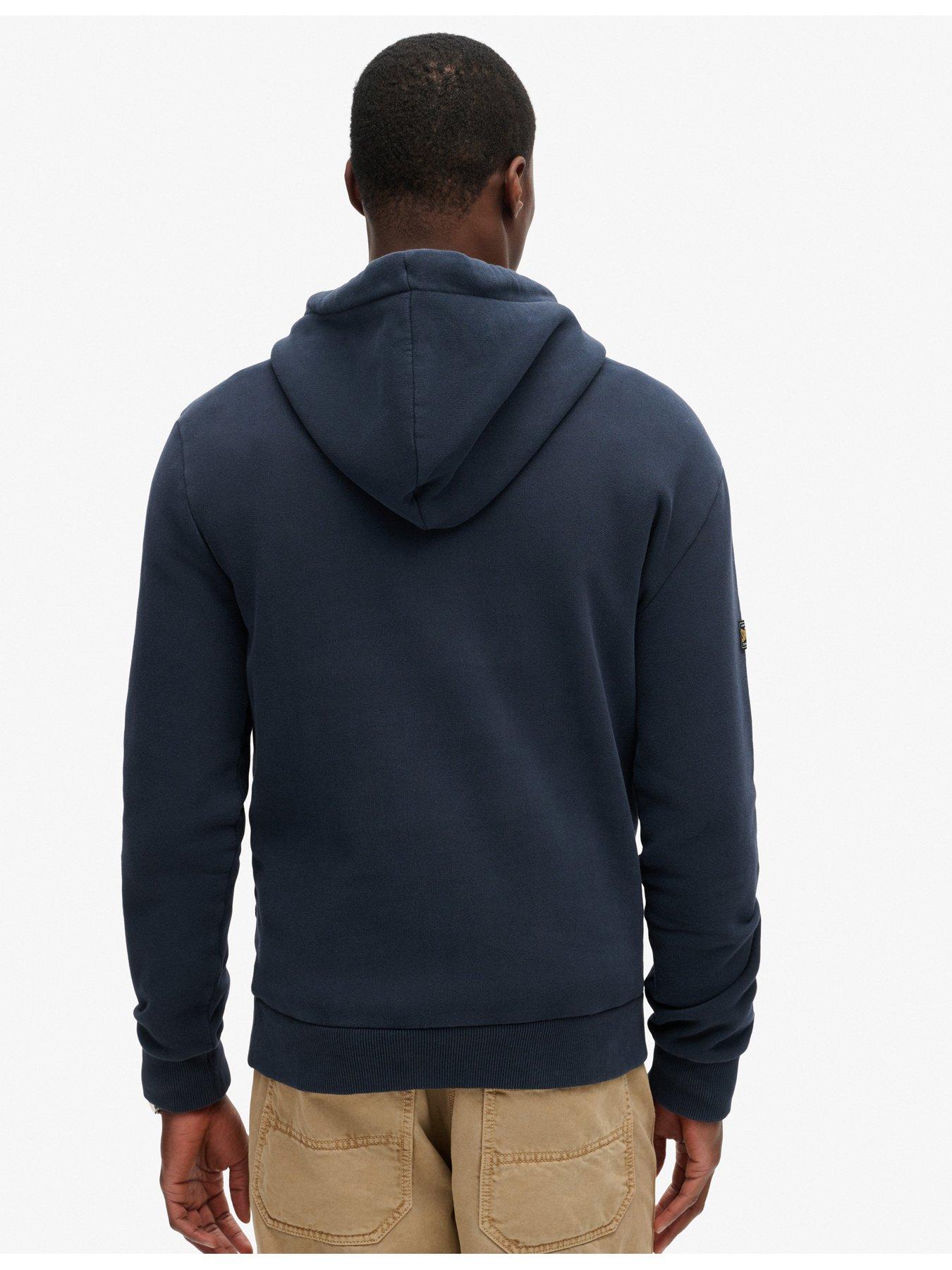  image of superdry-machine-goods-graphic-hoodie-navy