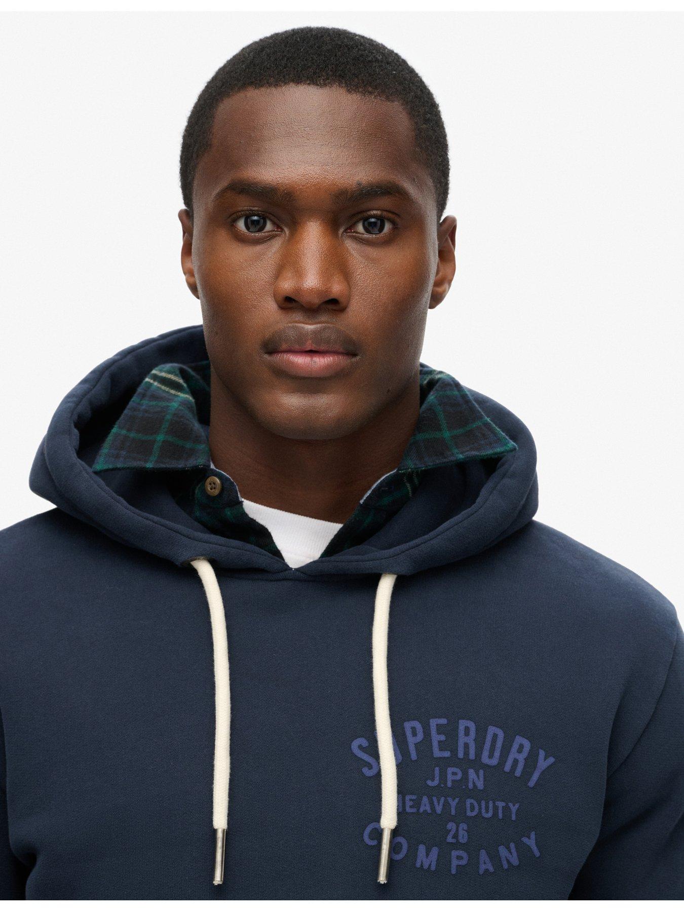  image of superdry-machine-goods-graphic-hoodie-navy