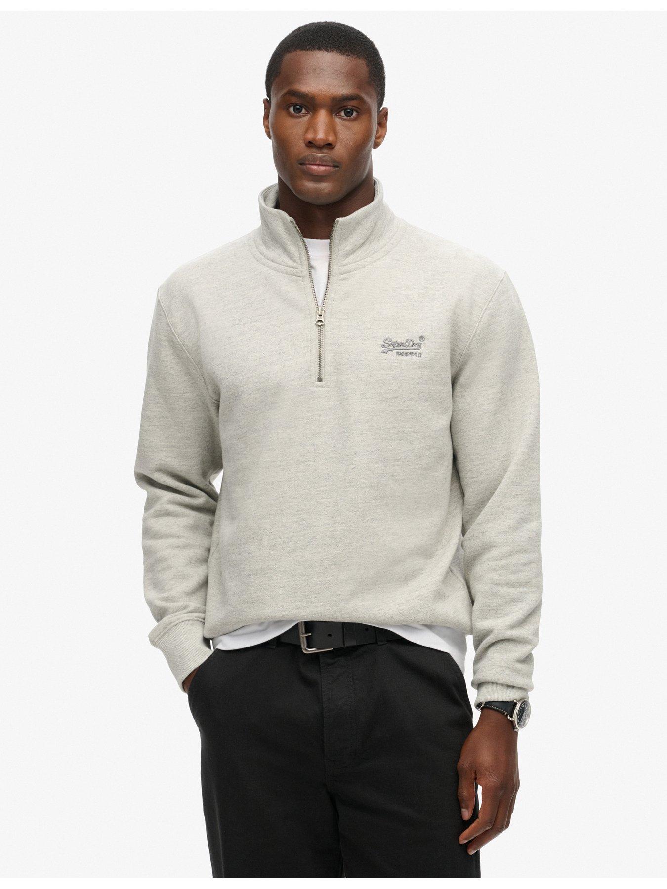 undefined Essential Logo Half Zip Sweat - Grey
