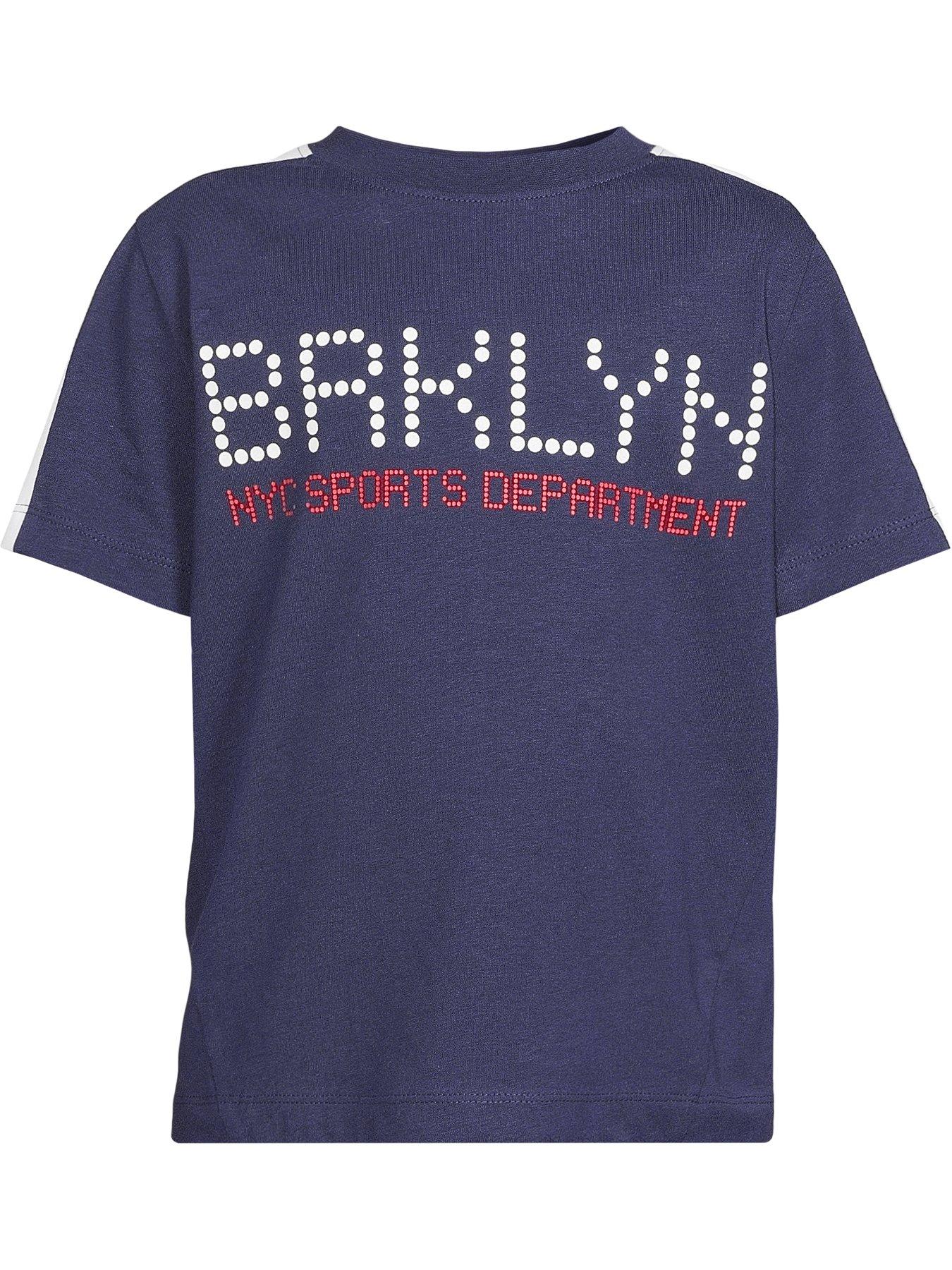  image of v-by-very-boys-brooklyn-sports-t-shirt--blue