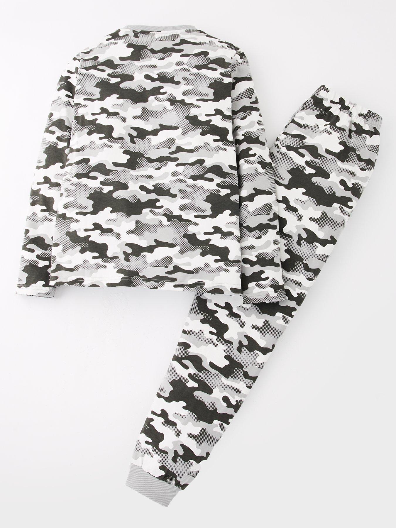  image of the-very-collection-boys-camo-print-pyjamas-multi