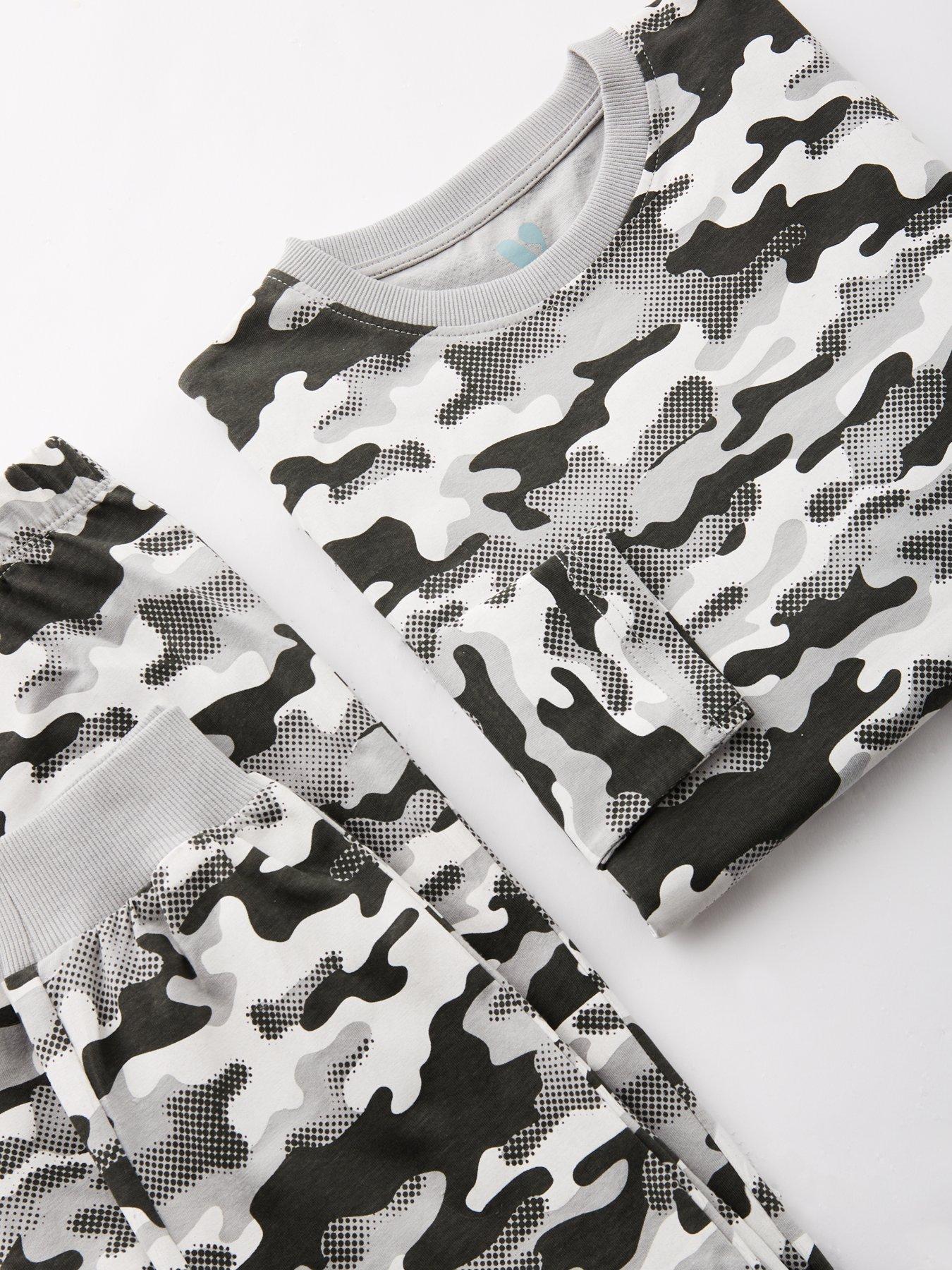  image of the-very-collection-boys-camo-print-pyjamas-multi