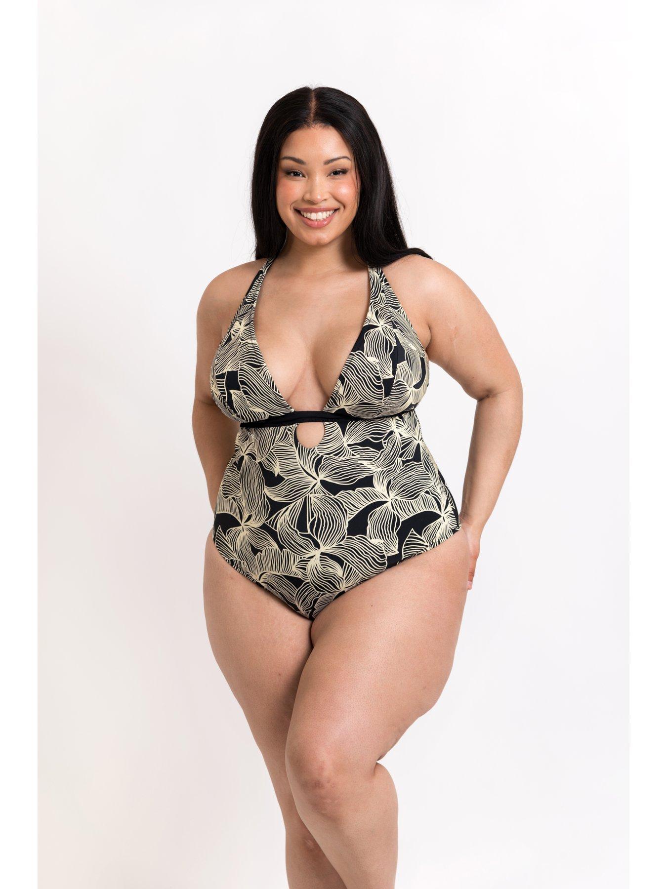 Image 5 of 6 of Curvy Kate Ripple Reef Reversible Non-wired Mulitway Swimsuit - Black Print