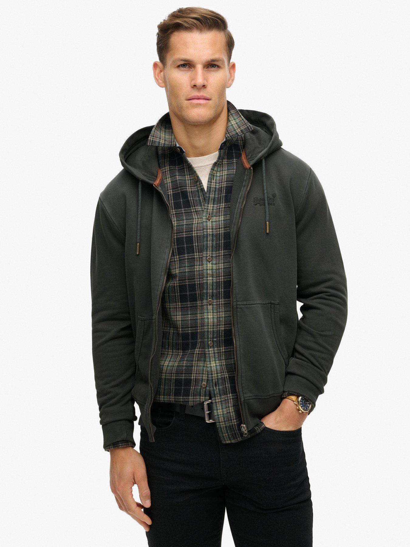 undefined Essential Logo Washed Zip Hood Jacket - Black