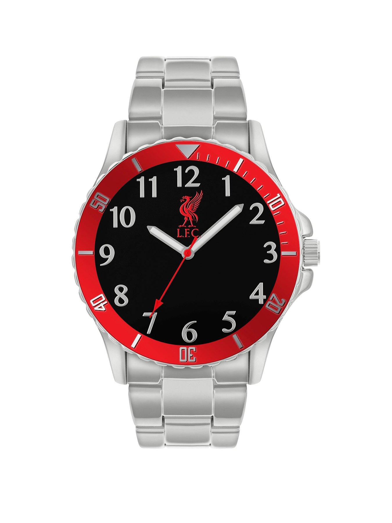  image of liverpool-fc-silver-liverpool-fc-quartz-watch-red-dial