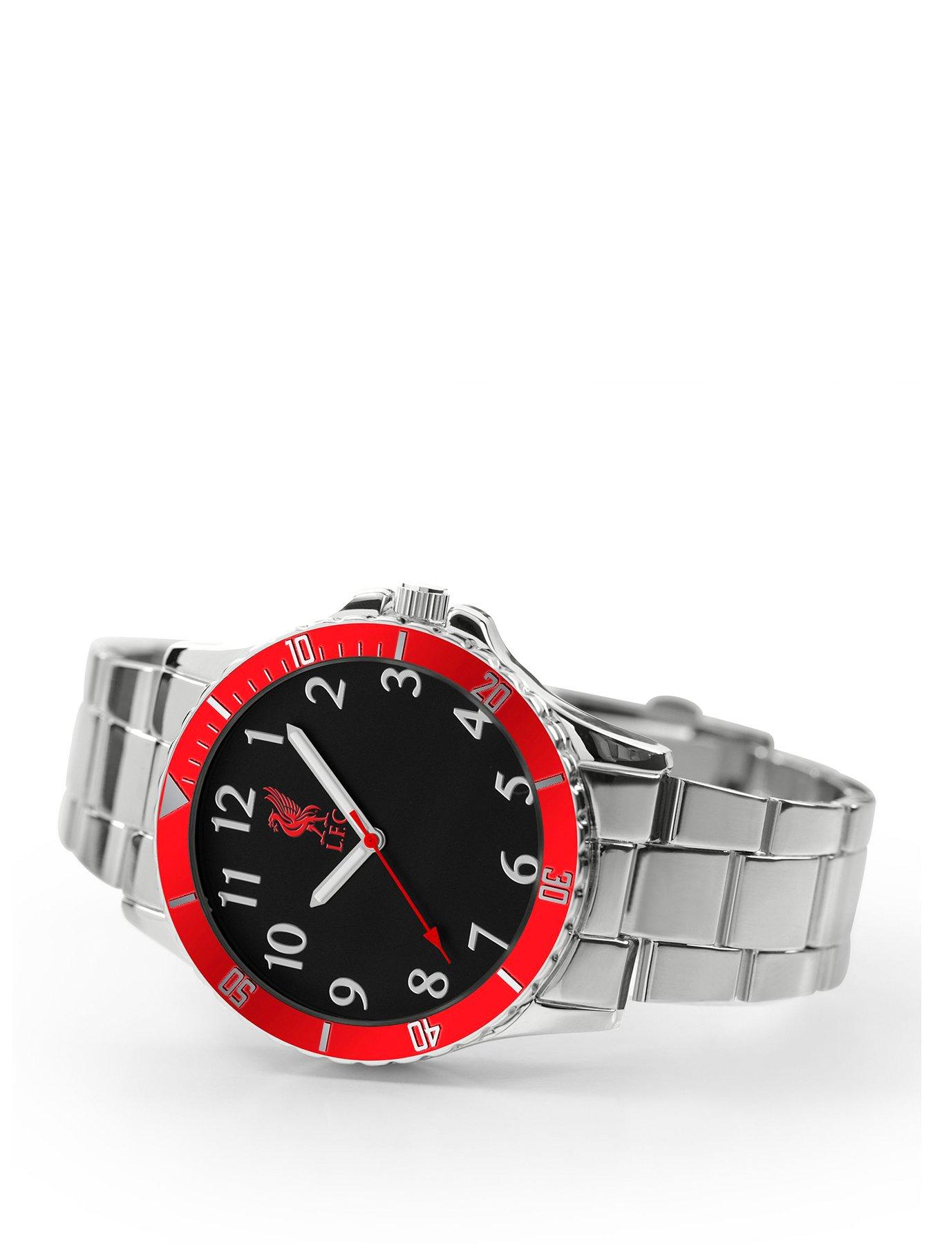  image of liverpool-fc-silver-liverpool-fc-quartz-watch-red-dial