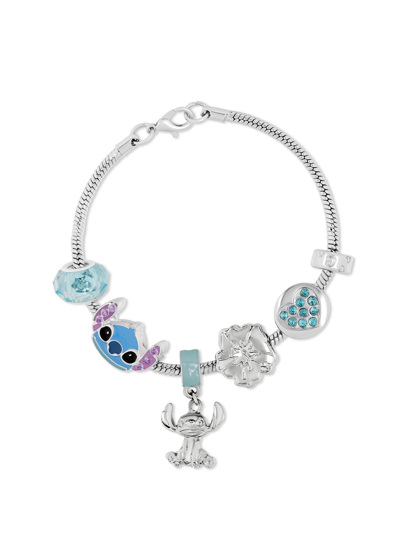 disney-silver-plated-stitch-charm-bracelet