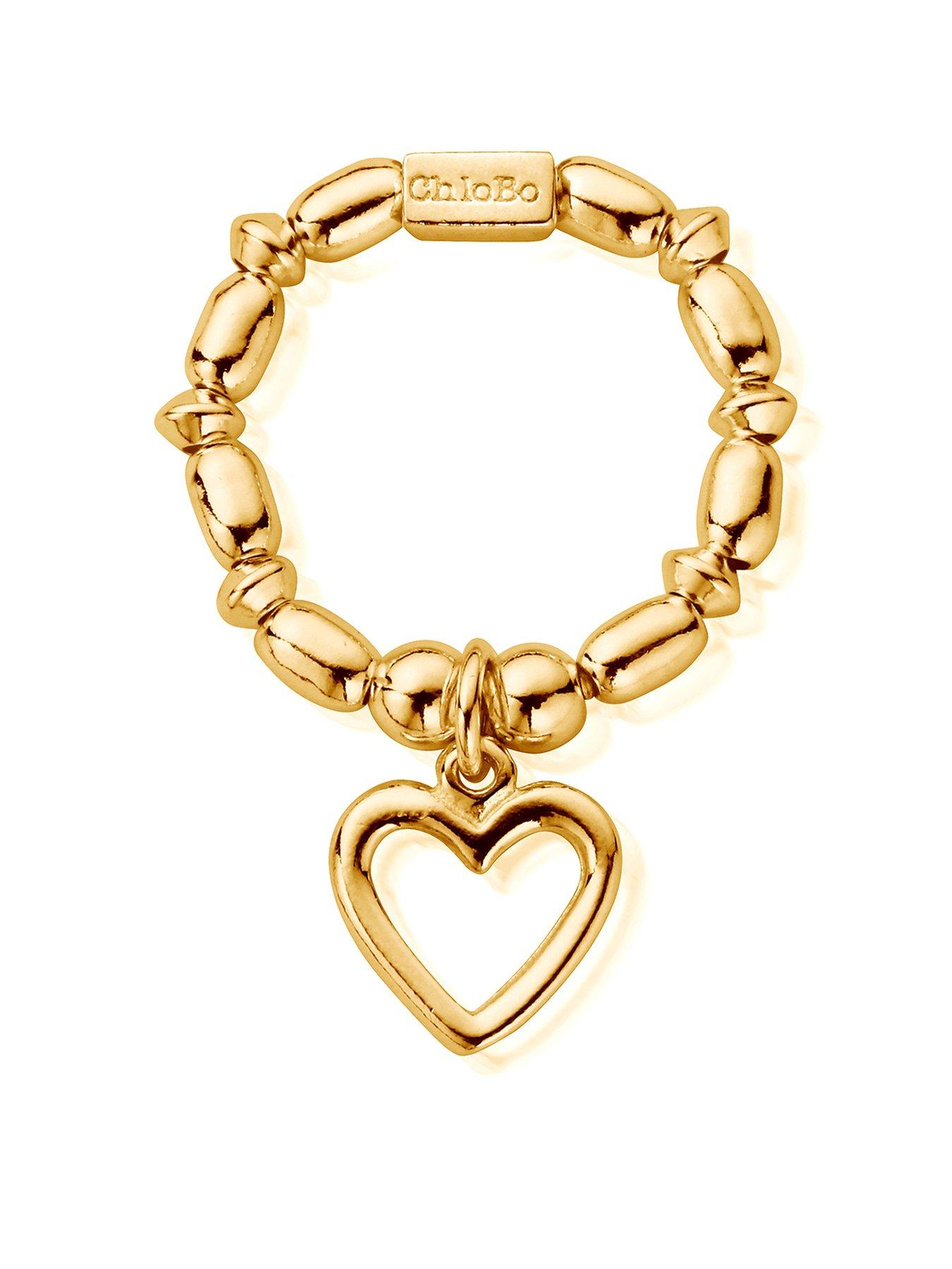 Image 1 of 1 of ChloBo Gold Mini Rice Open Heart Ring