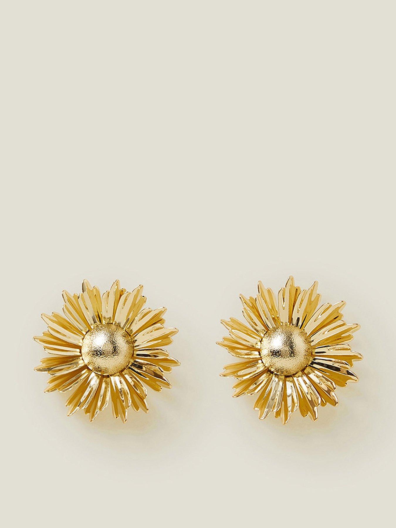 undefined Sunflower Statement Stud Earrings