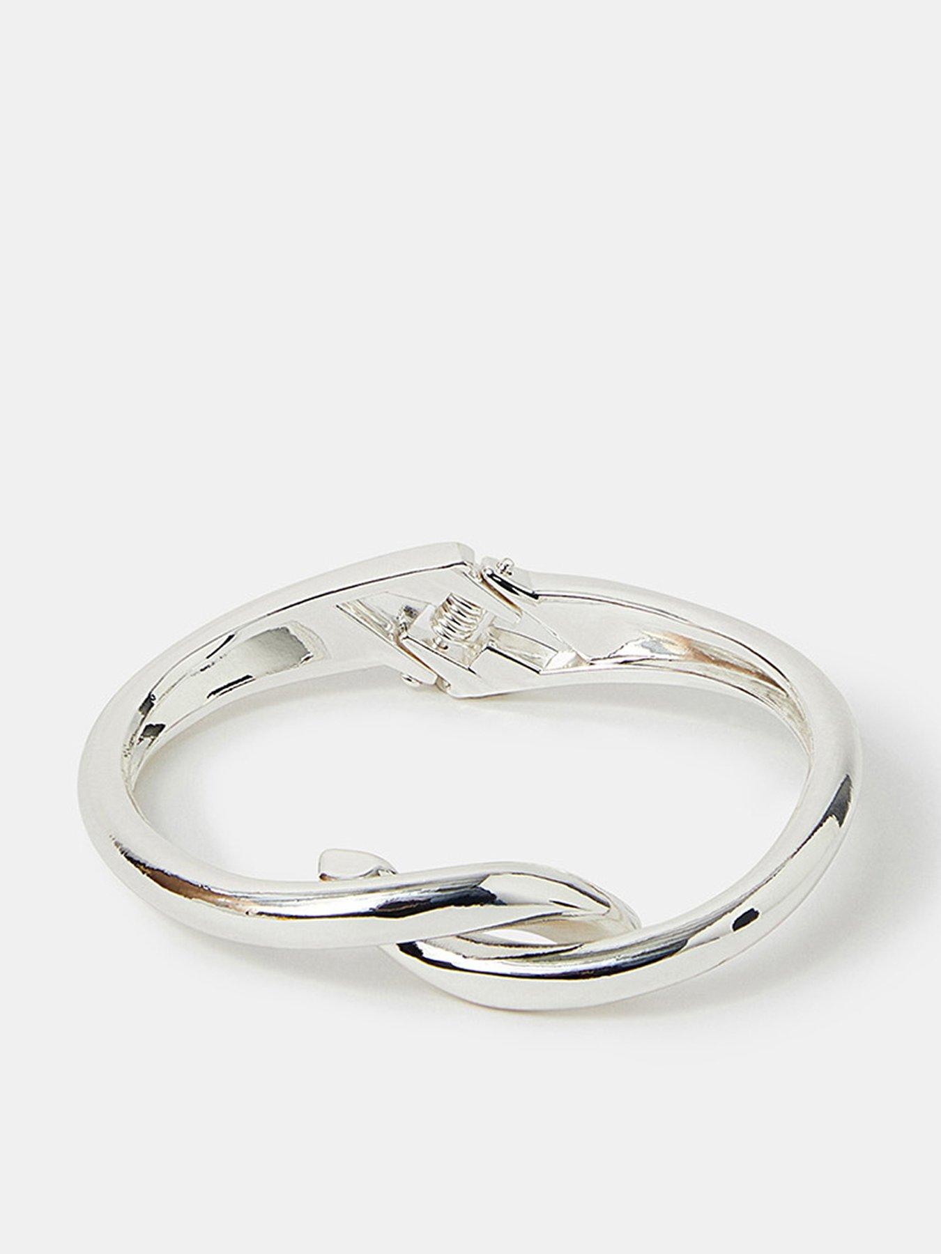 undefined Twist Knot Hinge Bangle Silver