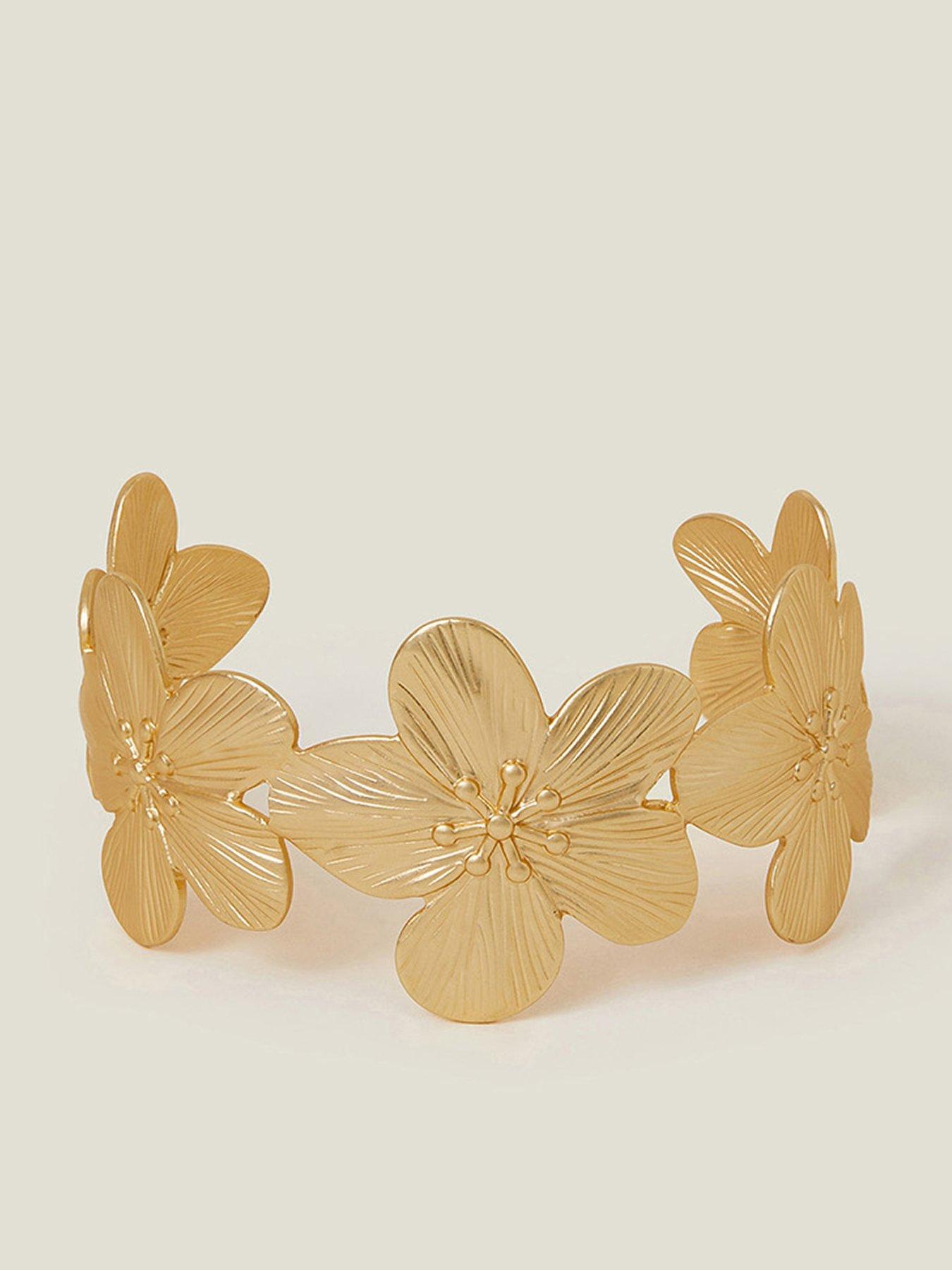 undefined Flower Cuff Bracelet Gold