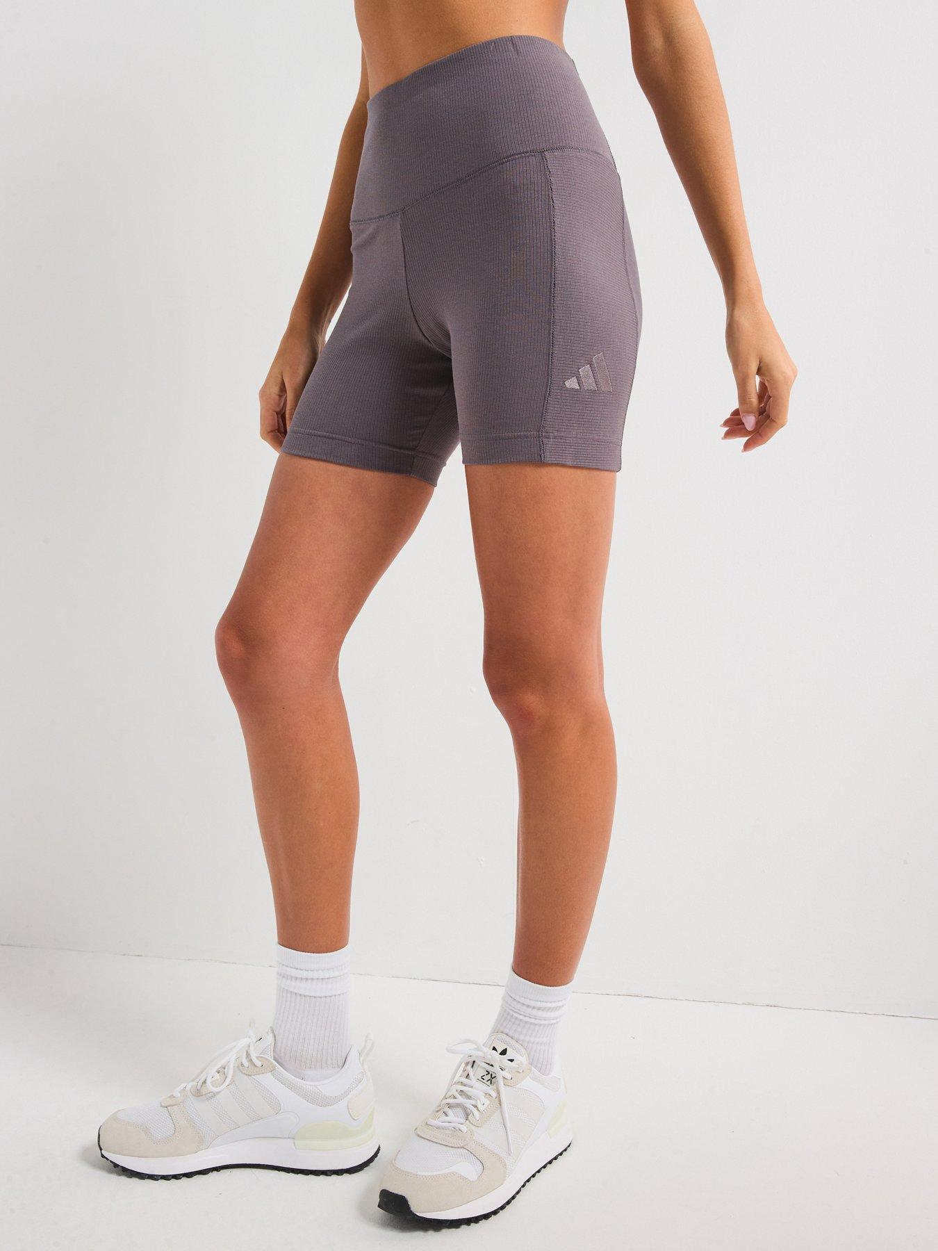  image of adidas-sportswear-womens-all-szn-rib-high-waist-bike-shorts-dark-grey