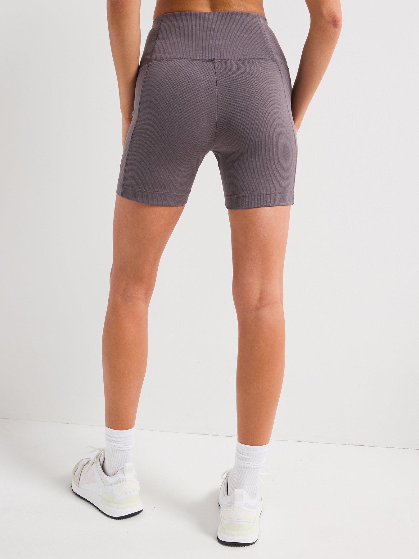  image of adidas-sportswear-womens-all-szn-rib-high-waist-bike-shorts-dark-grey