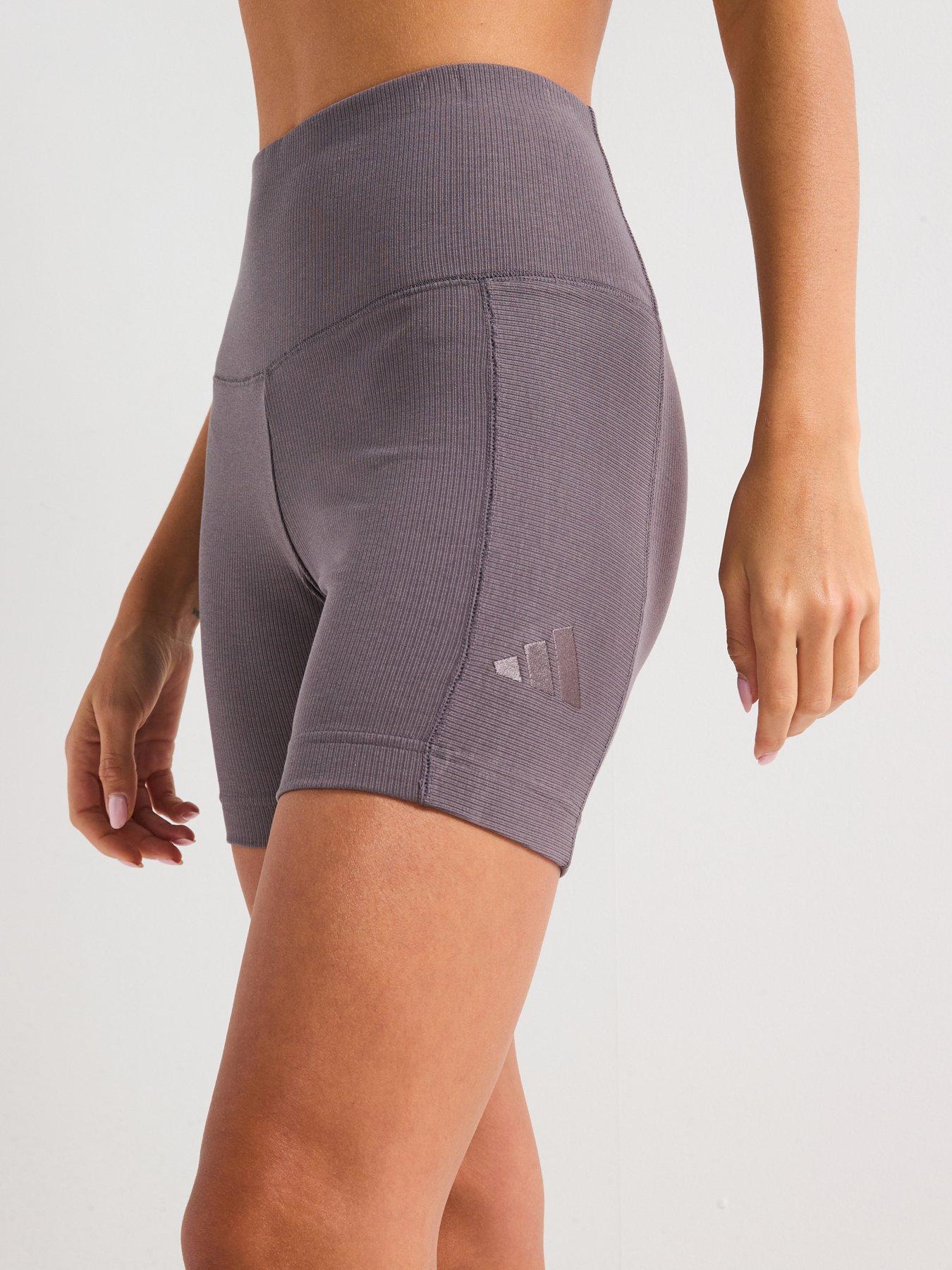  image of adidas-sportswear-womens-all-szn-rib-high-waist-bike-shorts-dark-grey