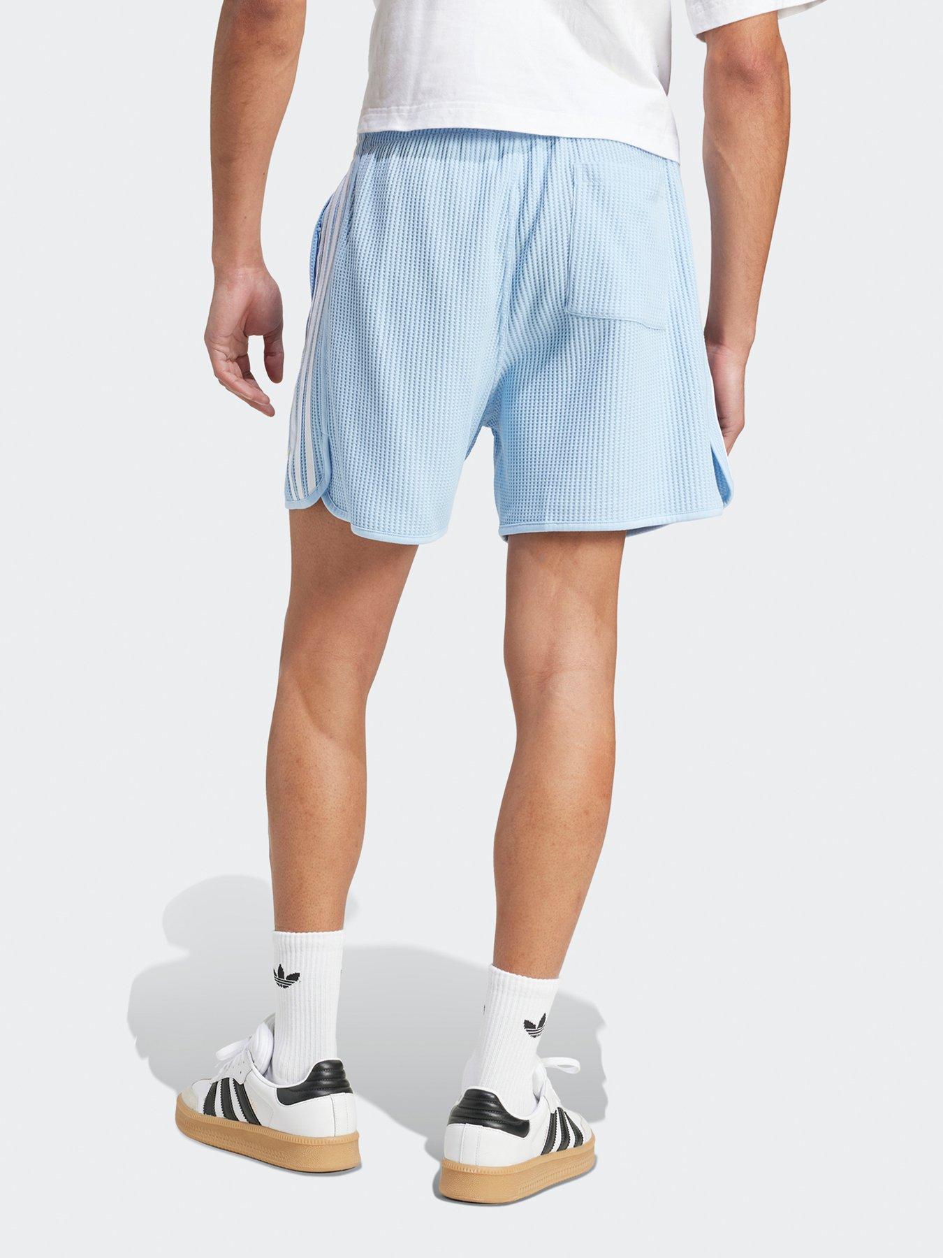 stillFront image of adidas-originals-mens-waffle-knit-sprinter-shorts-blue