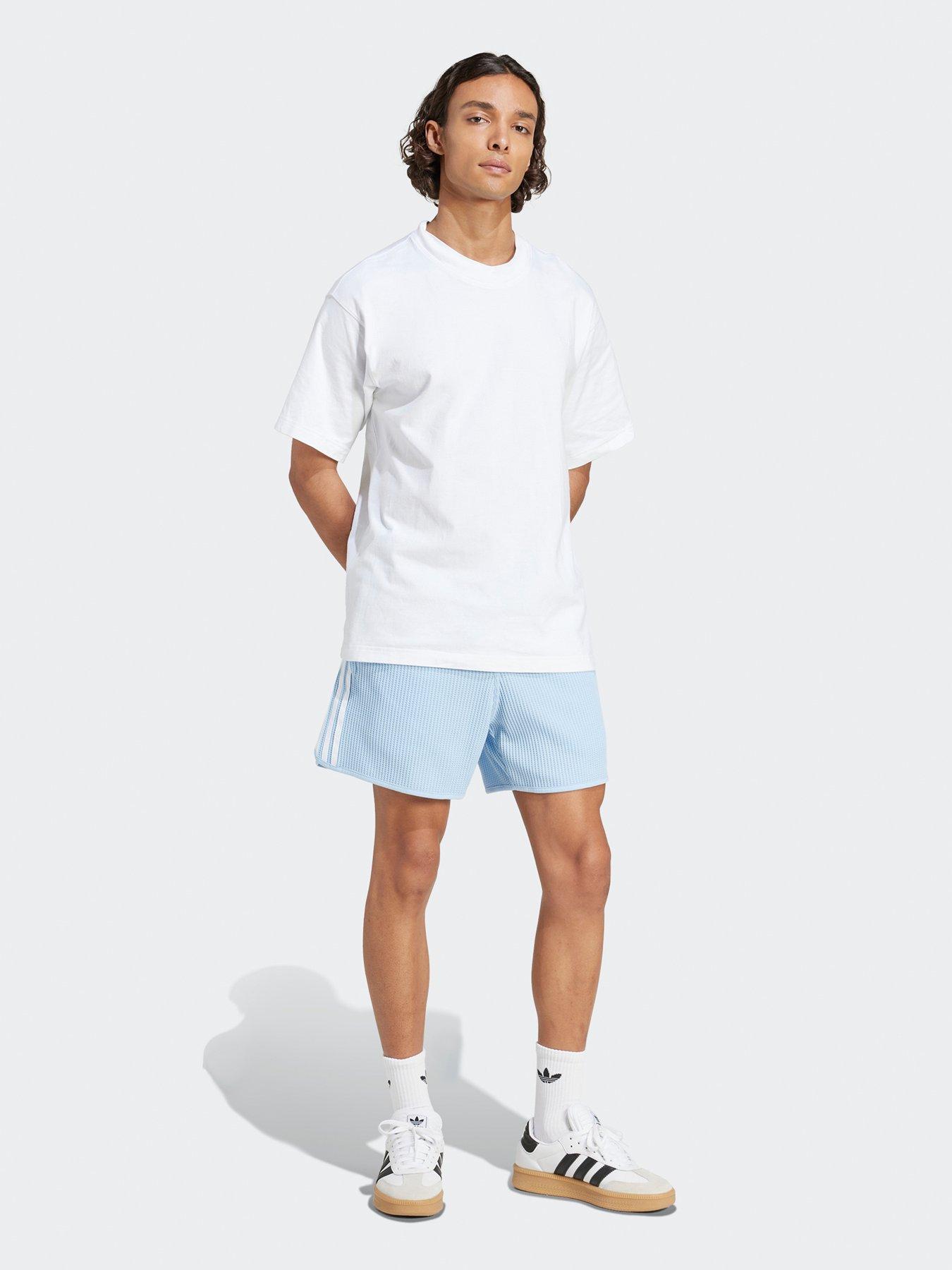  image of adidas-originals-mens-waffle-knit-sprinter-shorts-blue