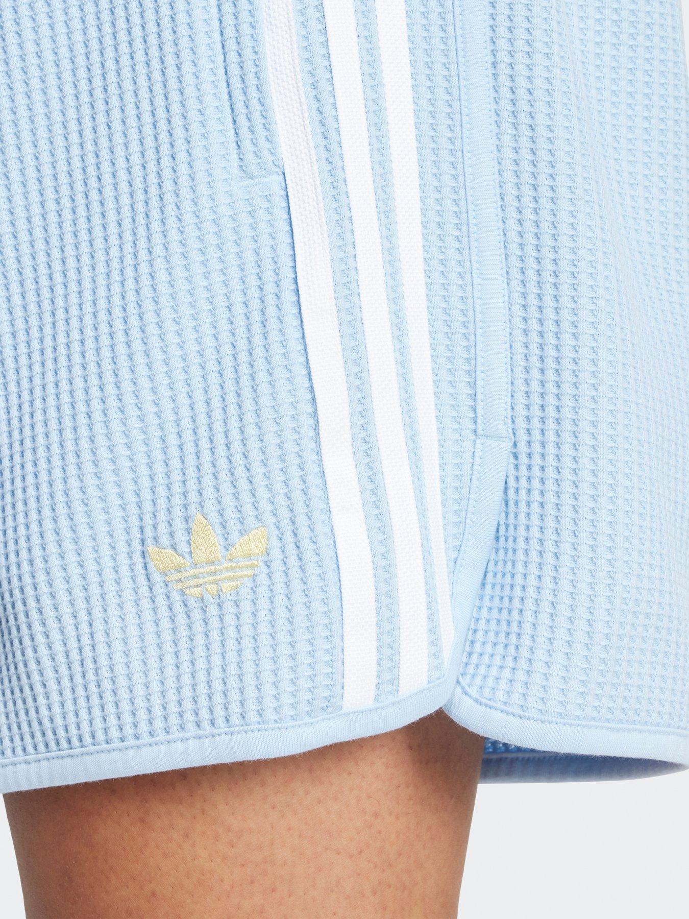  image of adidas-originals-mens-waffle-knit-sprinter-shorts-blue