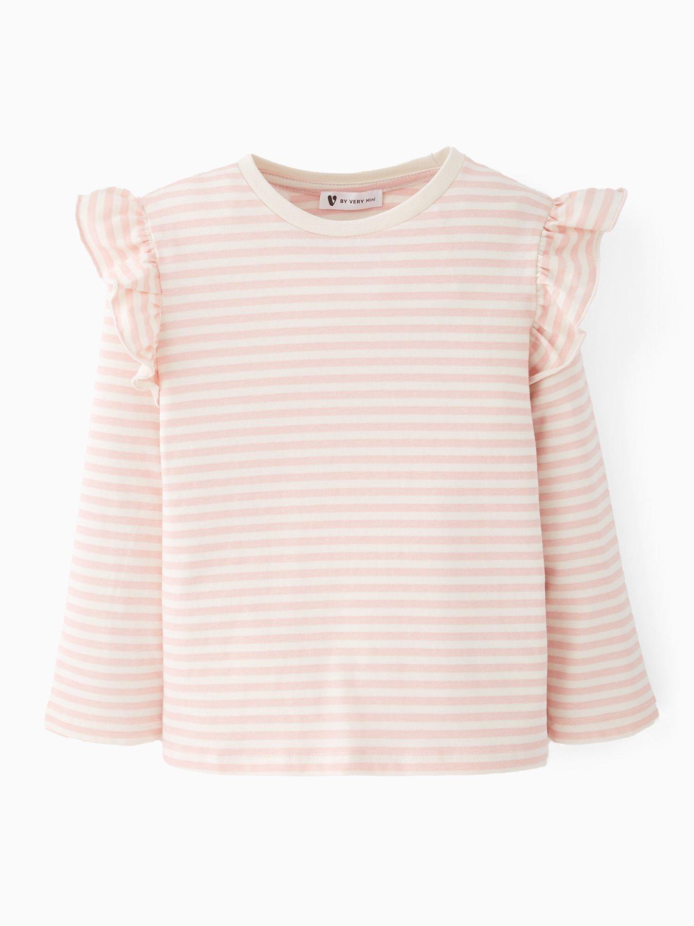  image of mini-v-by-very-girls-4-pack-bow-tulle-t-shirts-with-frill-shoulder-multi