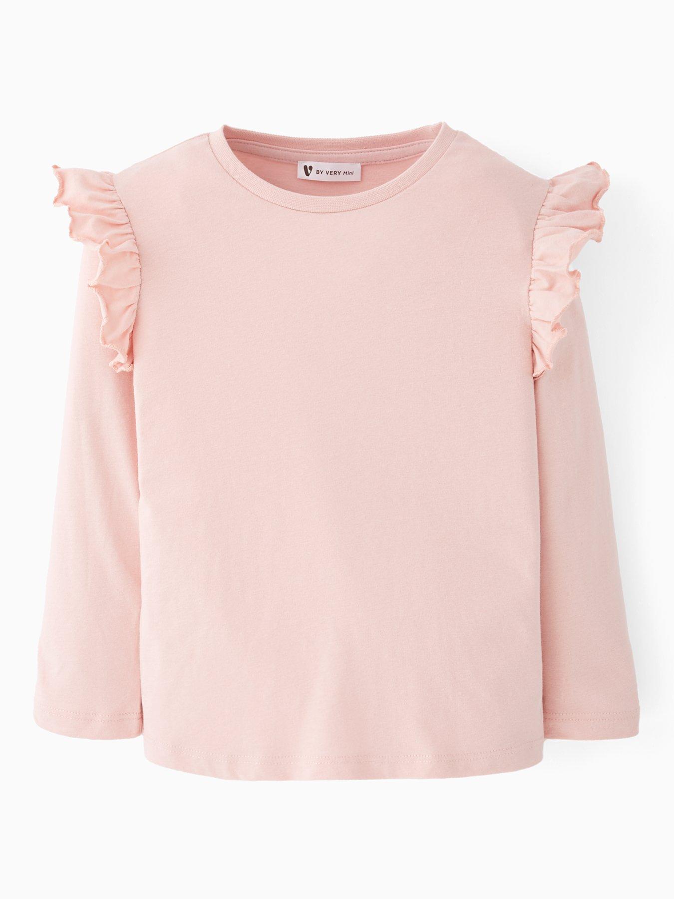  image of mini-v-by-very-girls-4-pack-bow-tulle-t-shirts-with-frill-shoulder-multi