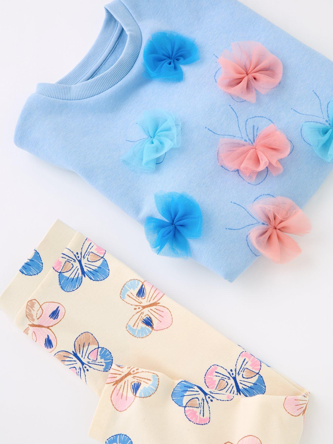  image of mini-v-by-very-girls-longline-sweat-with-leggings-blue