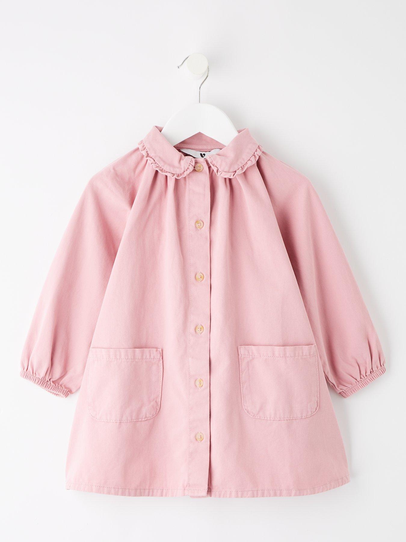 undefined Girls Button Up Shirt Dress - Pink