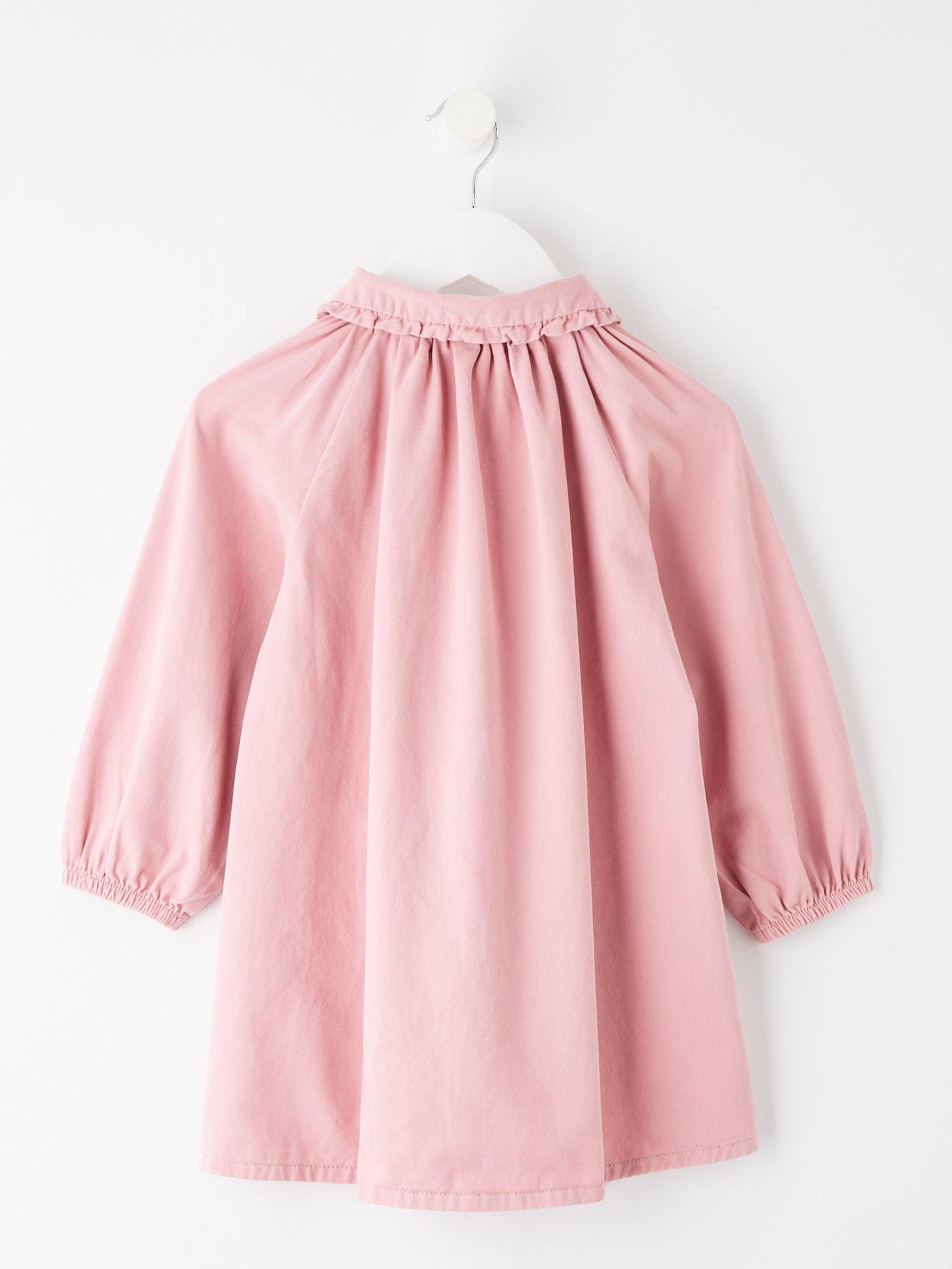 Image 2 of 4 of Mini V by Very Girls Button Up Shirt Dress - Pink