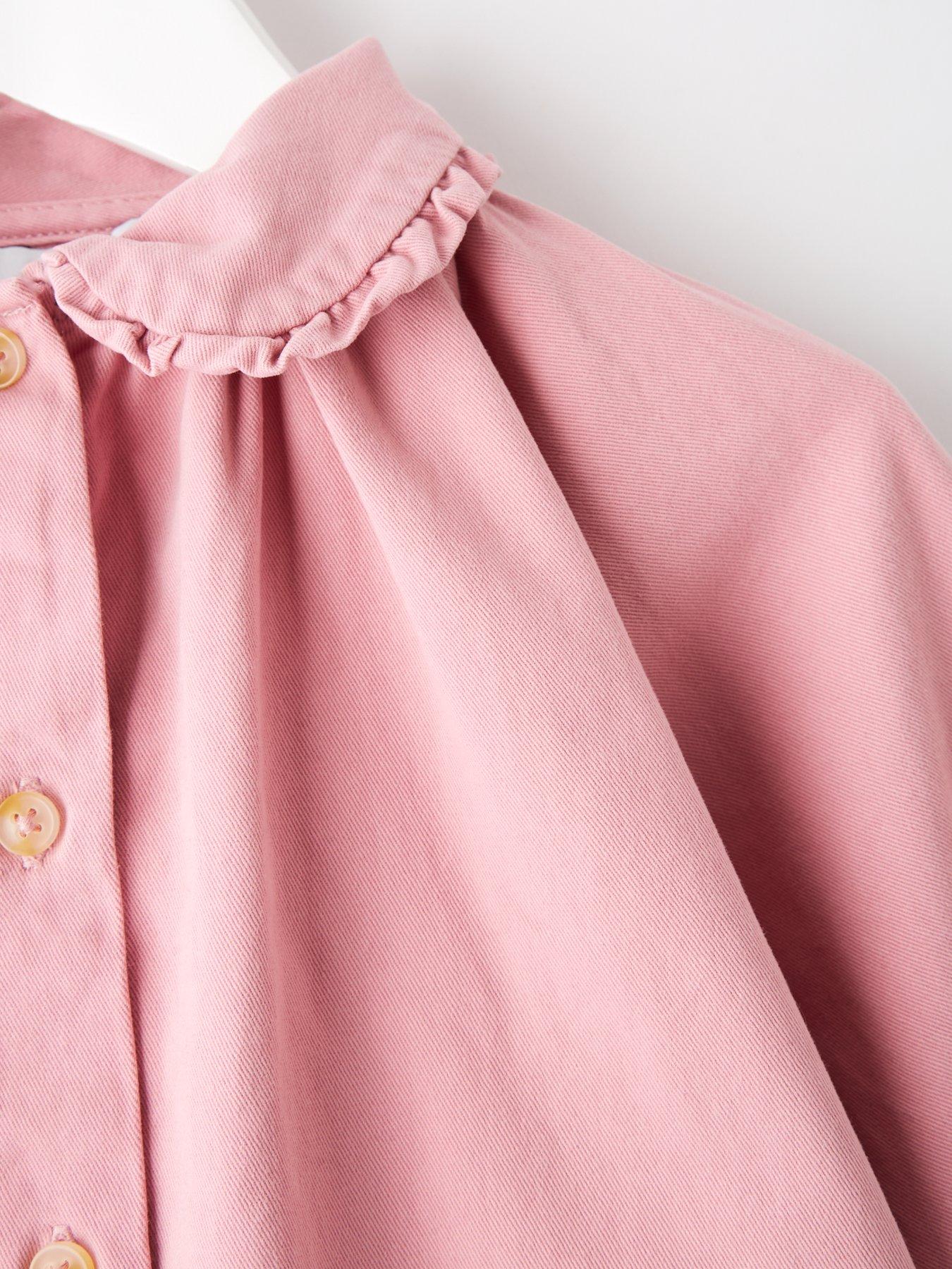 Image 3 of 4 of Mini V by Very Girls Button Up Shirt Dress - Pink