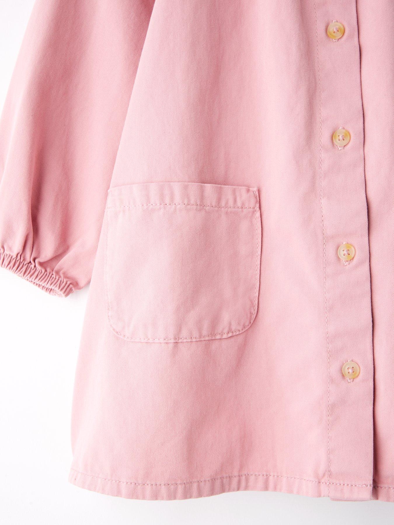 Image 4 of 4 of Mini V by Very Girls Button Up Shirt Dress - Pink