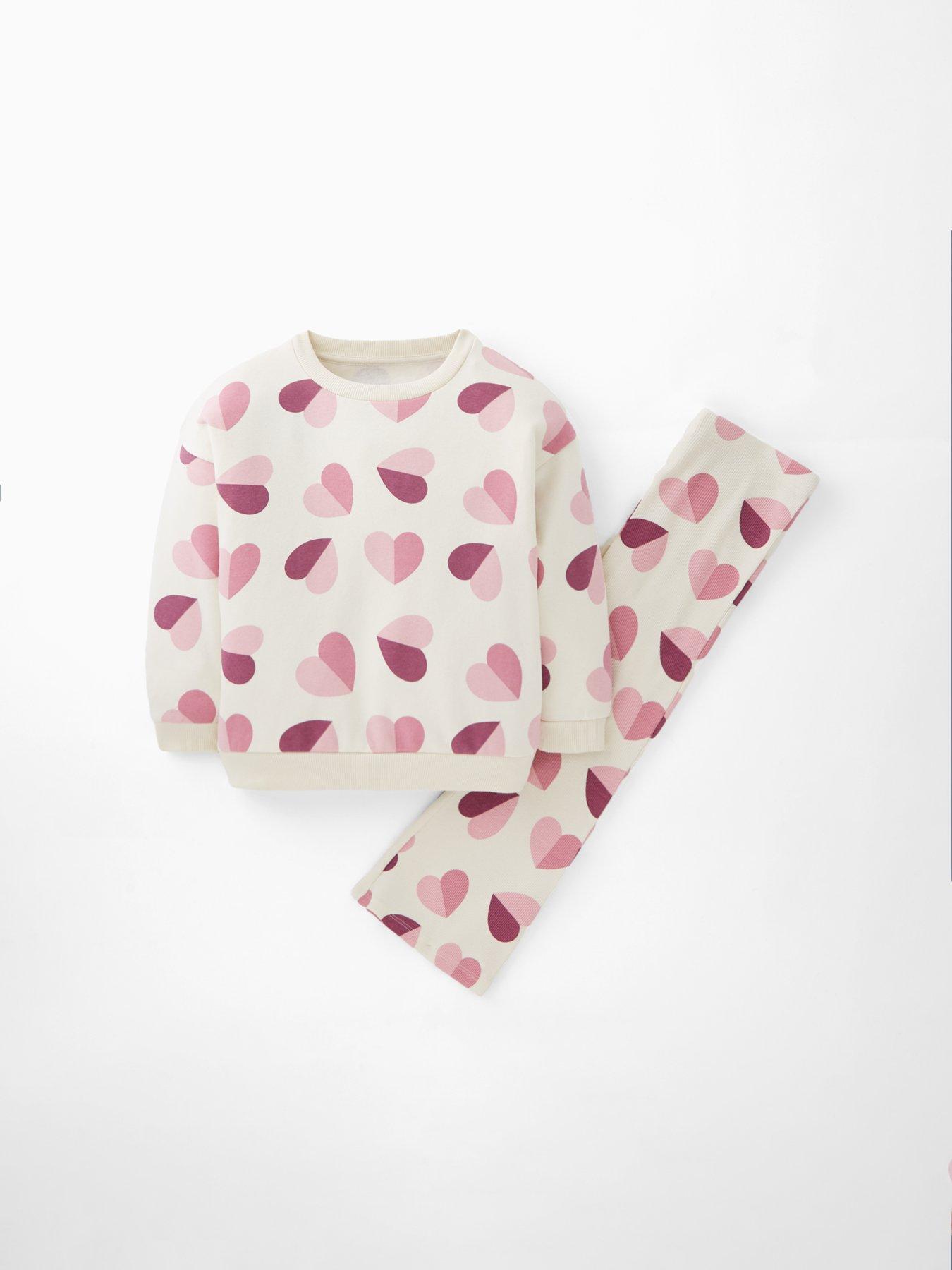  image of mini-v-by-very-girls-oversized-sweatshirt-and-leggings-set-heart-print